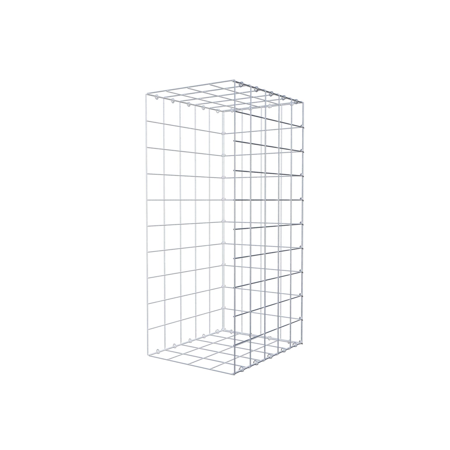 Typ 2 påbyggnadsgabion 100 cm x 50 cm x 40 cm (L x H x D), maskstorlek 10 cm x 10 cm, C-ring