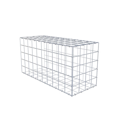 Typ 2 påbyggnadsgabion 100 cm x 50 cm x 40 cm (L x H x D), maskstorlek 10 cm x 10 cm, C-ring
