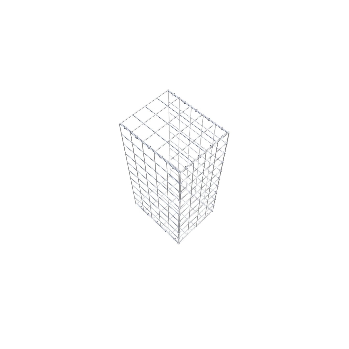 Typ 2 påbyggnadsgabion 100 cm x 50 cm x 40 cm (L x H x D), maskstorlek 10 cm x 10 cm, C-ring