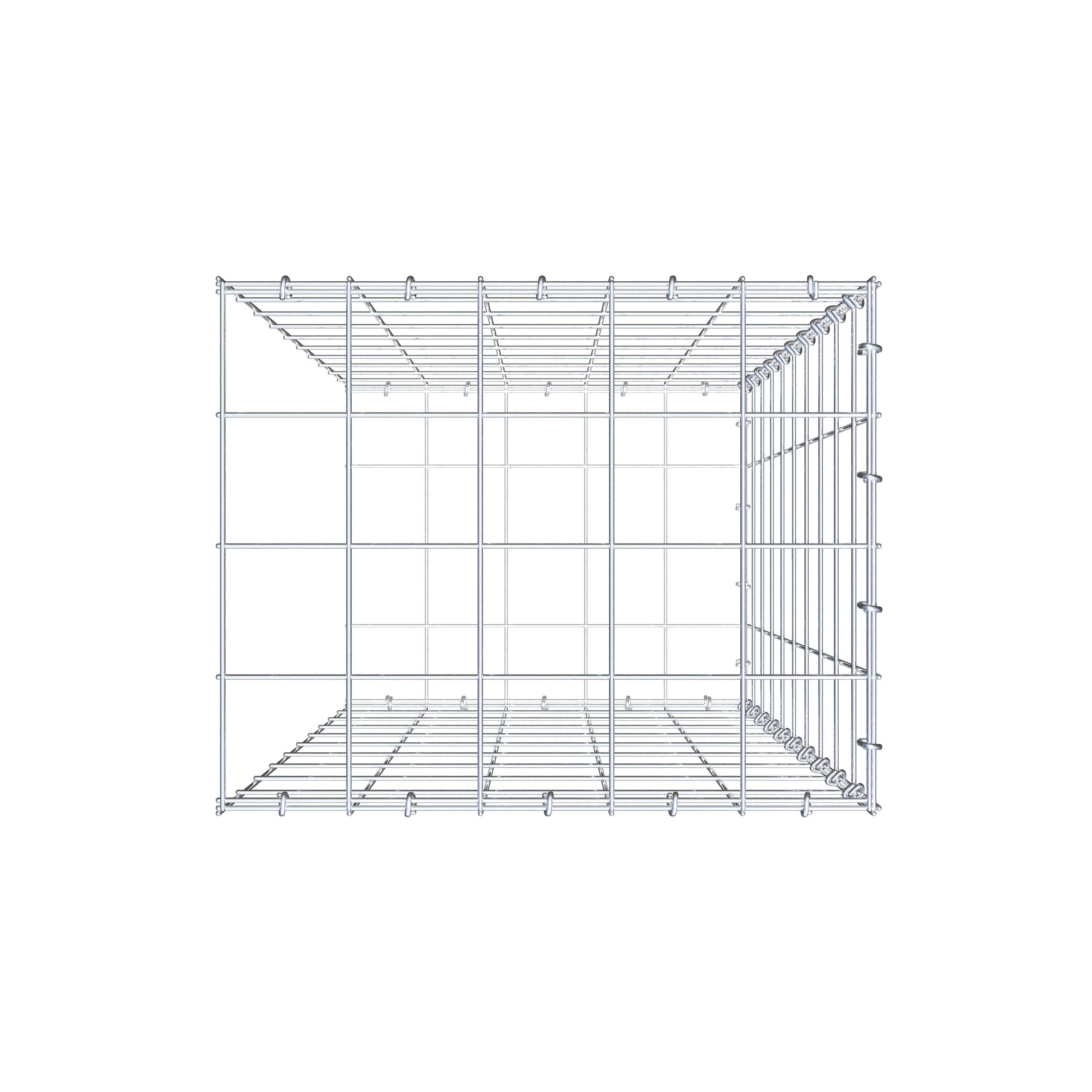 Monteret gabion type 2 100 cm x 50 cm x 40 cm (L x H x D), maskestørrelse 10 cm x 10 cm, C-ring