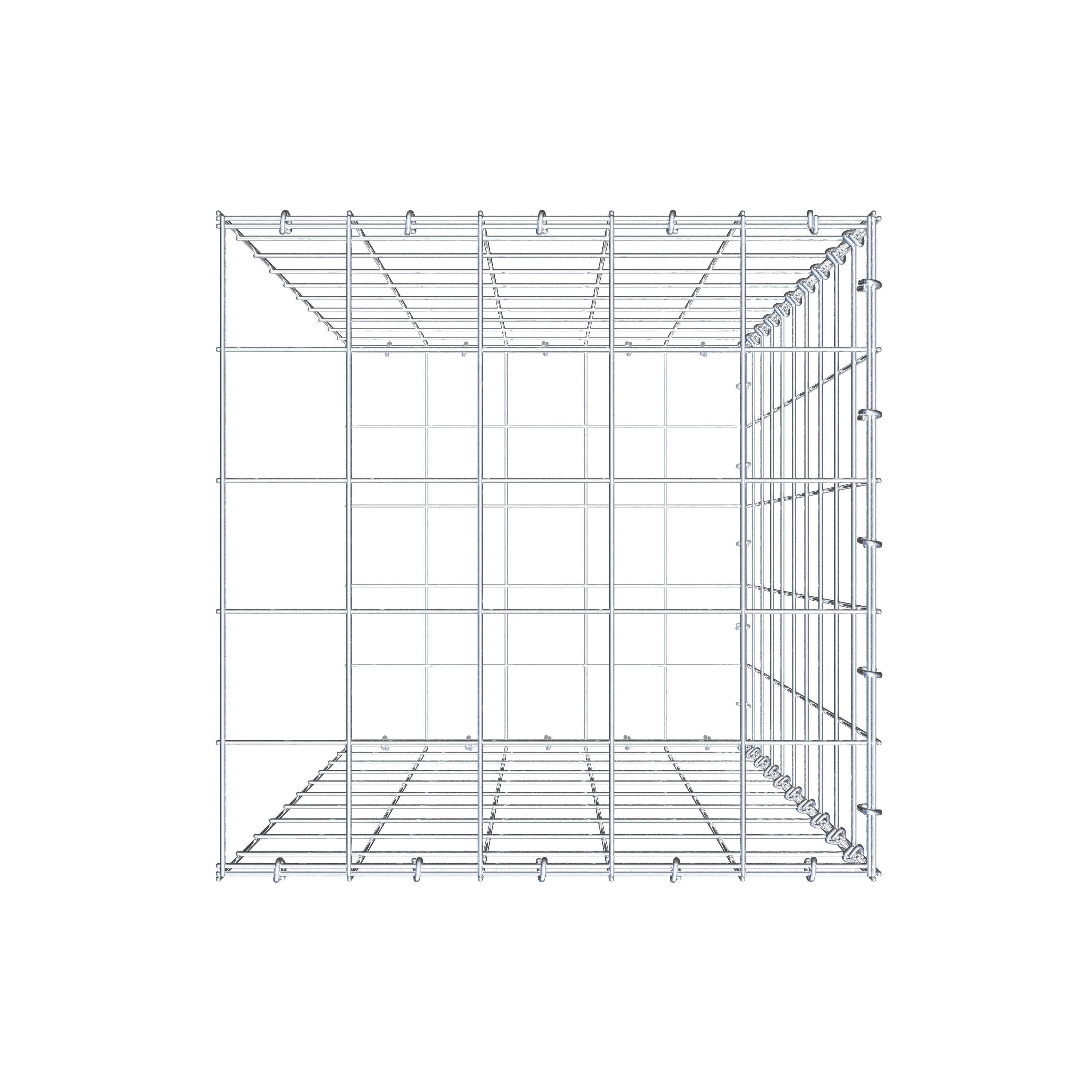 Monteret gabion type 2 100 cm x 50 cm x 50 cm (L x H x D), maskestørrelse 10 cm x 10 cm, C-ring