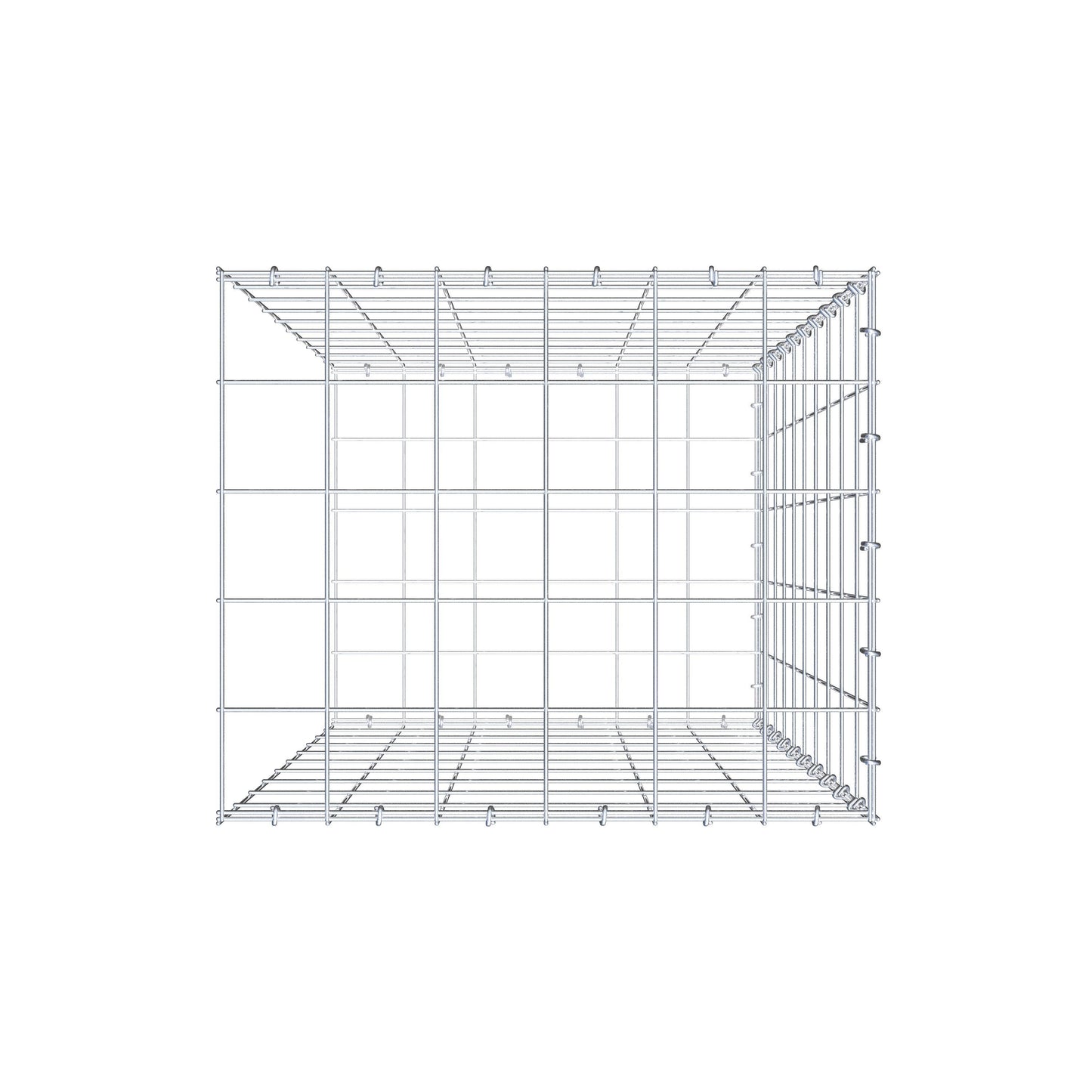 Gabbione aggiuntivo di tipo 2 100 cm x 60 cm x 50 cm (L x H x P), maglia 10 cm x 10 cm, anello a C