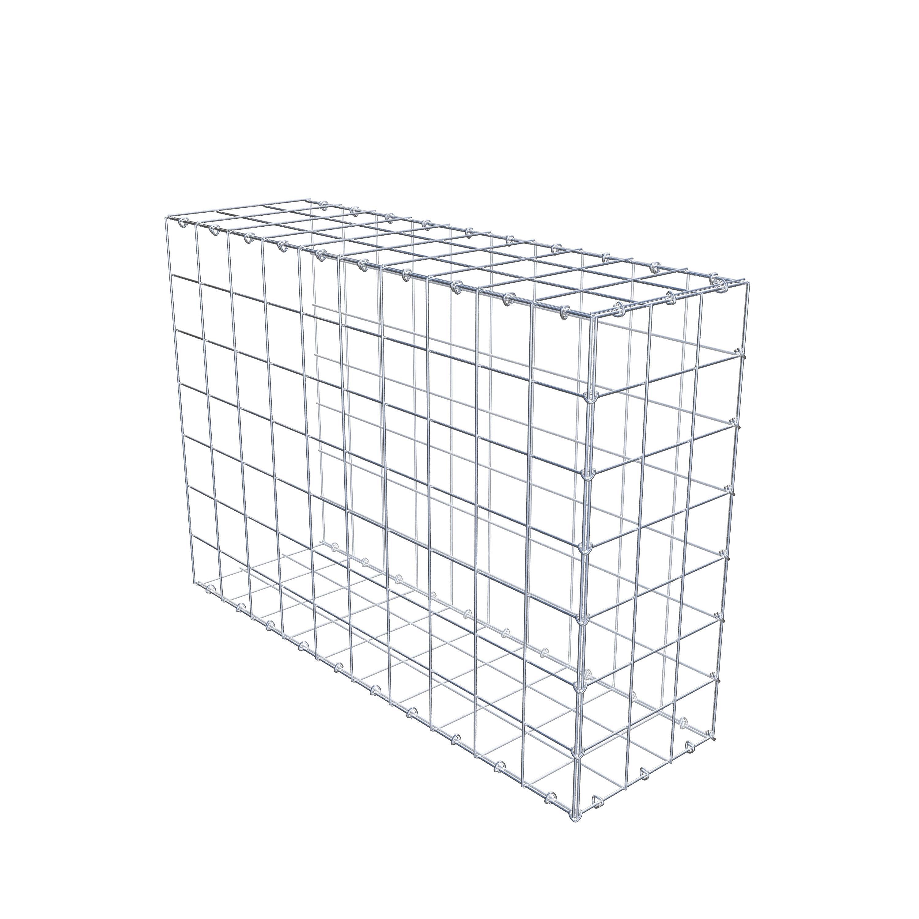 Mounted gabion type 2 100 cm x 70 cm x 30 cm (L x H x D), mesh size 10 cm x 10 cm, C-ring