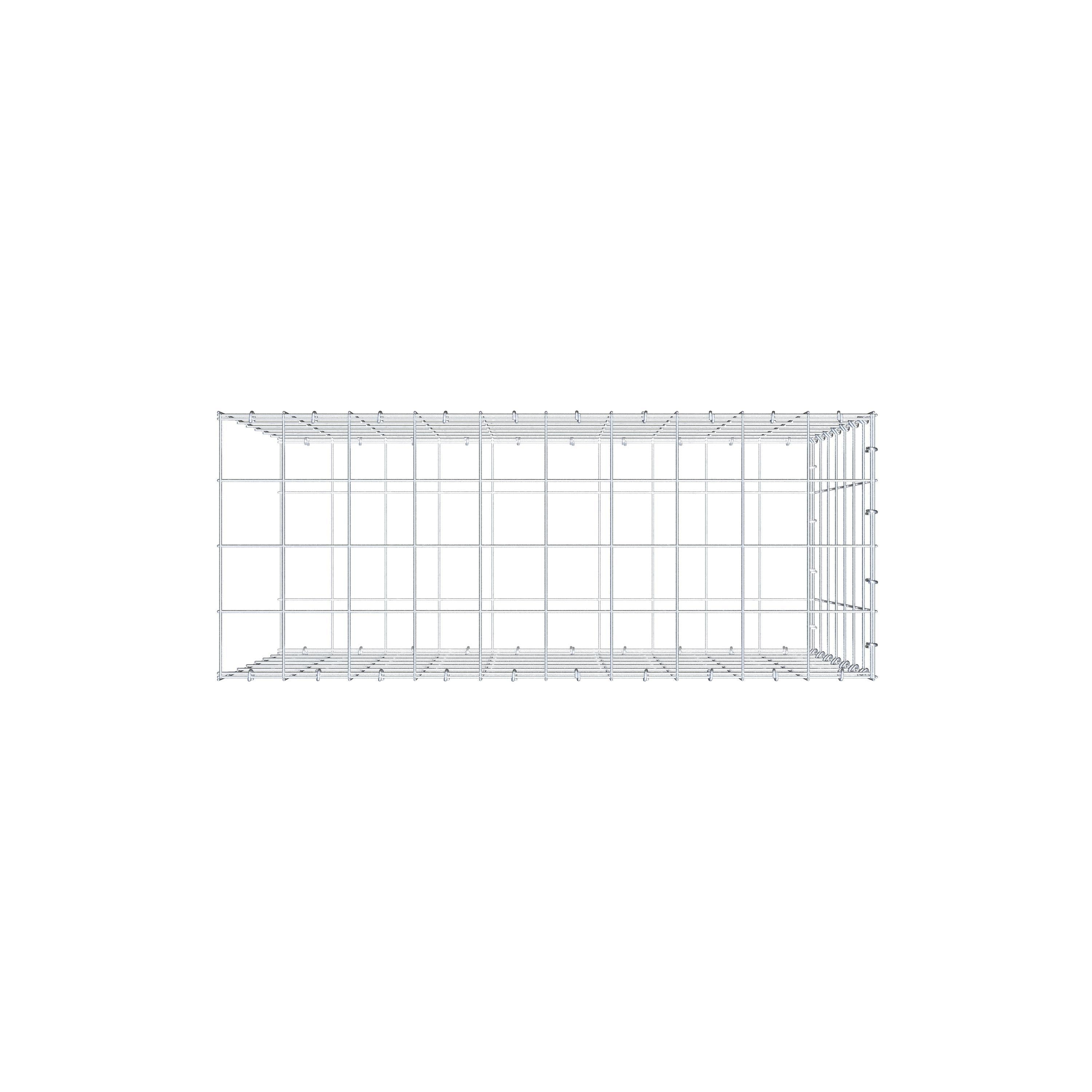 Gabião Tipo 2 100 cm x 70 cm x 40 cm (C x A x P), malhagem 10 cm x 10 cm, anel C