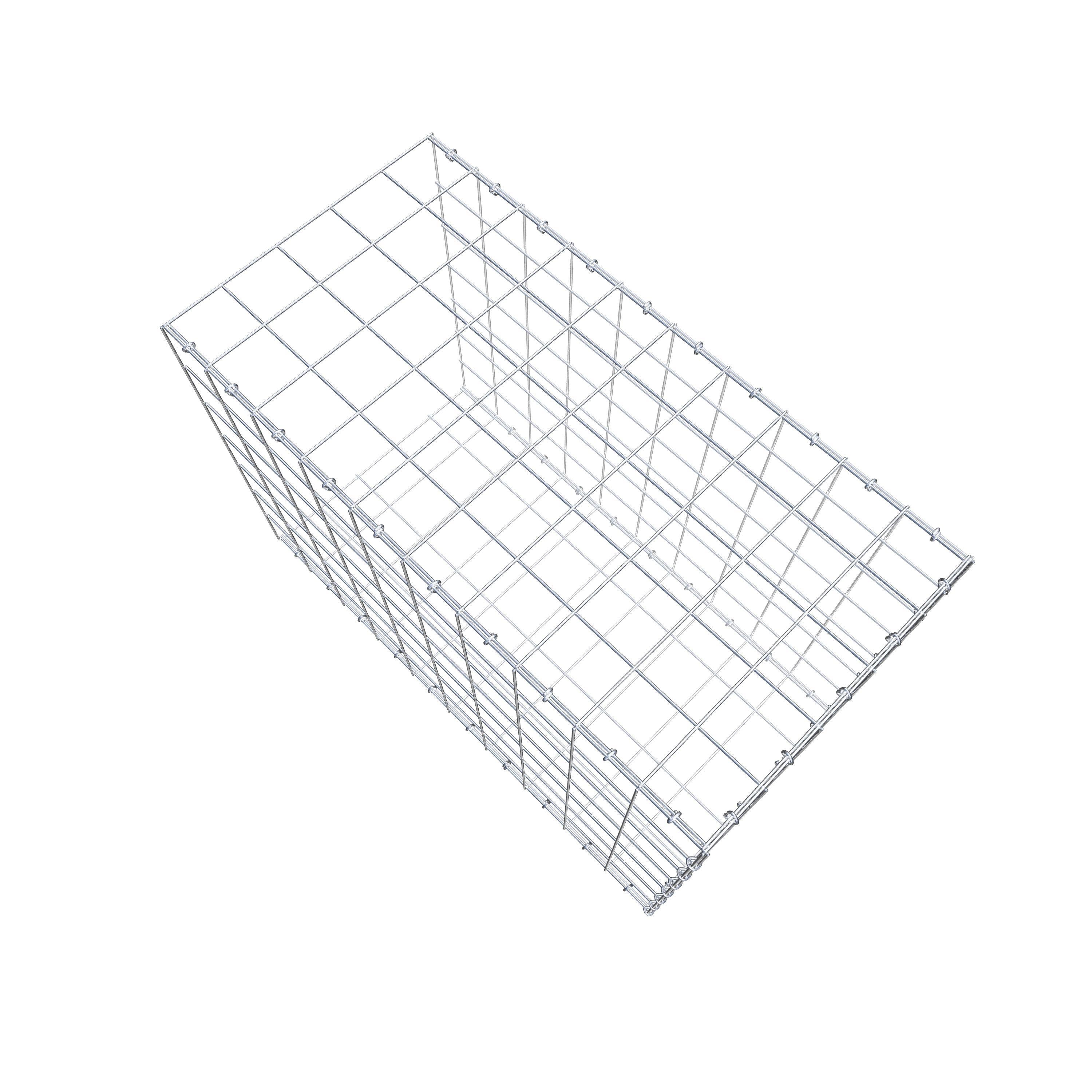 Monteret gabion type 2 100 cm x 70 cm x 50 cm (L x H x D), maskestørrelse 10 cm x 10 cm, C-ring