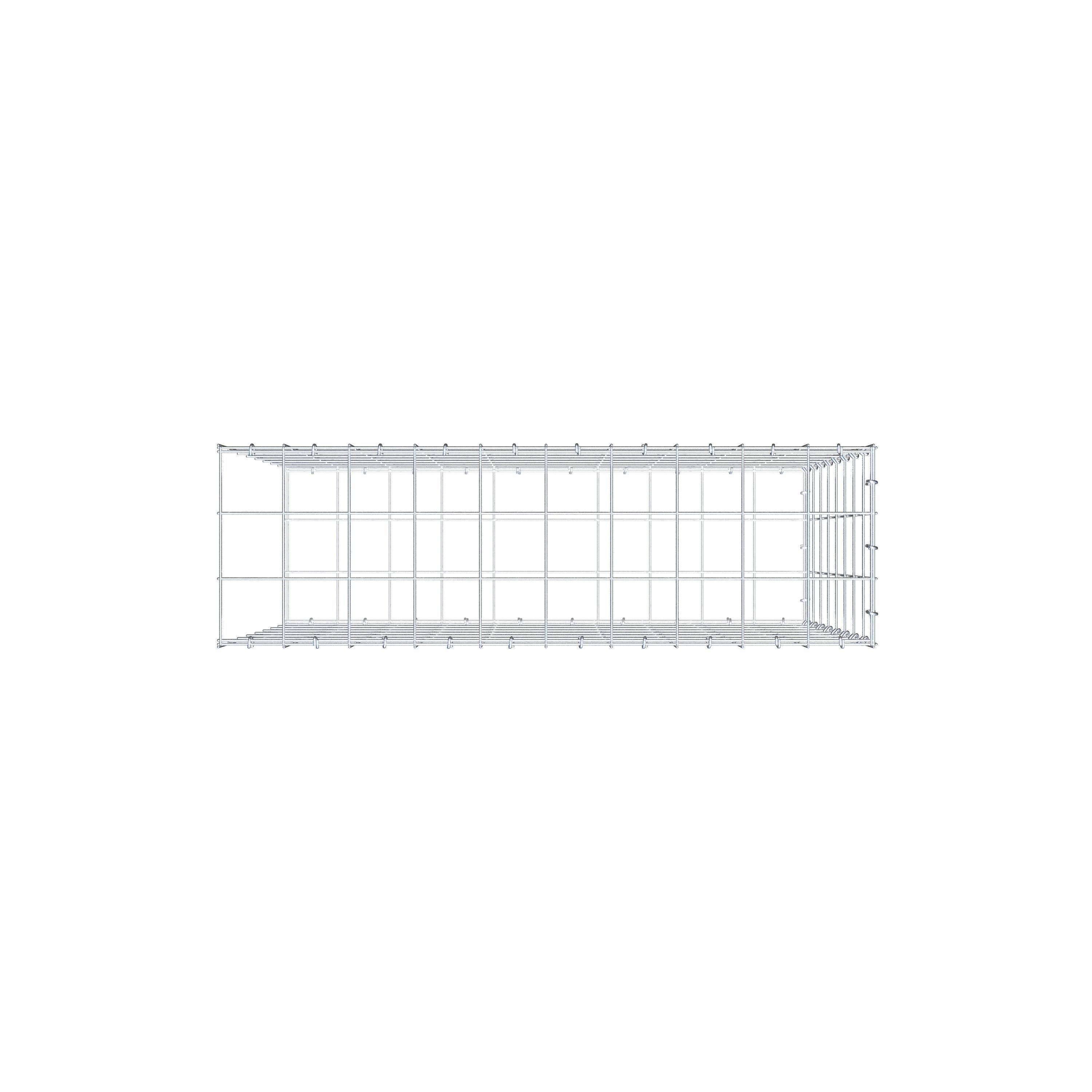 Fourche rapportée type 2 100 cm x 80 cm x 30 cm (L x H x P), mailles 10 cm x 10 cm, anneau C