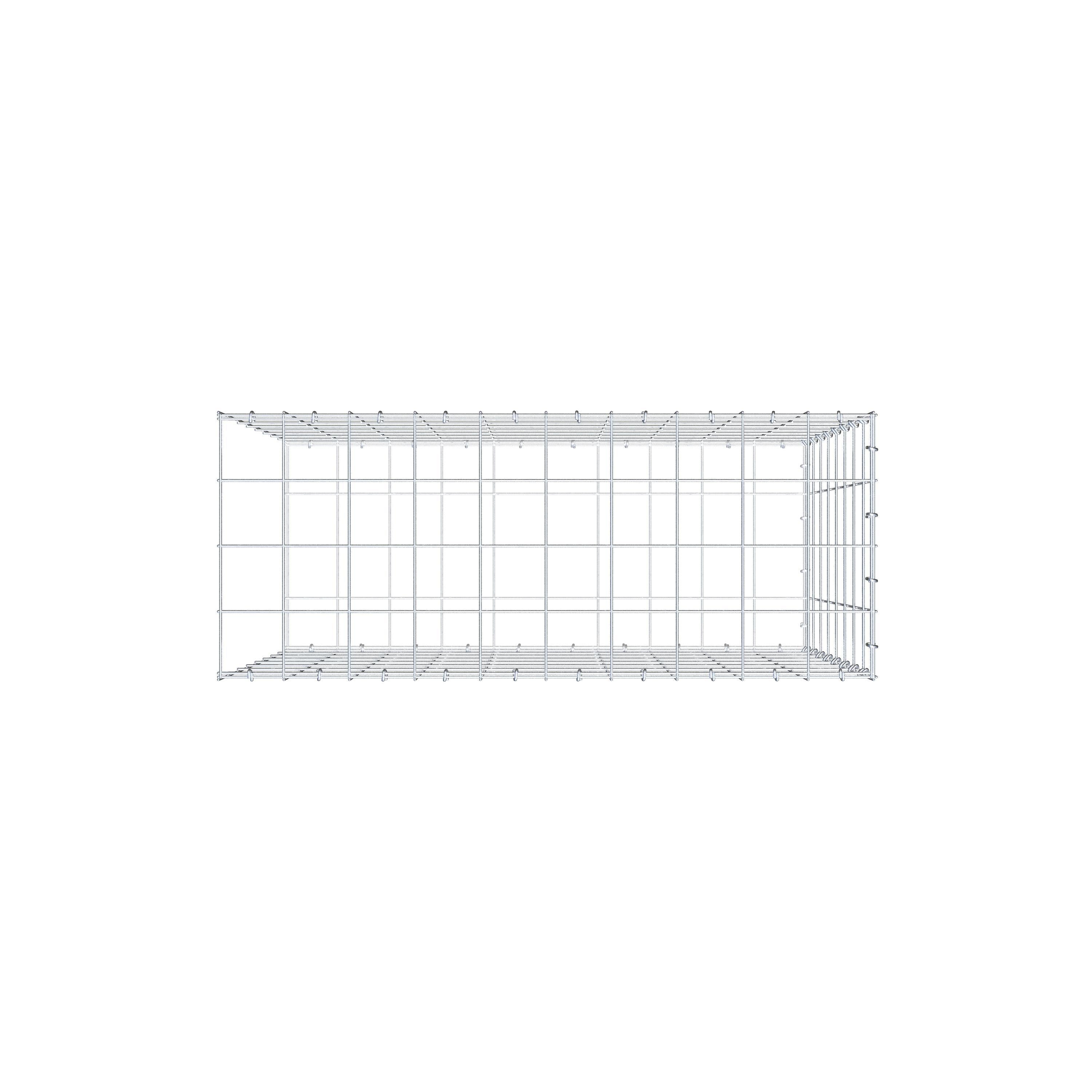 Gabião Tipo 2 100 cm x 80 cm x 40 cm (C x A x P), malhagem 10 cm x 10 cm, anel C