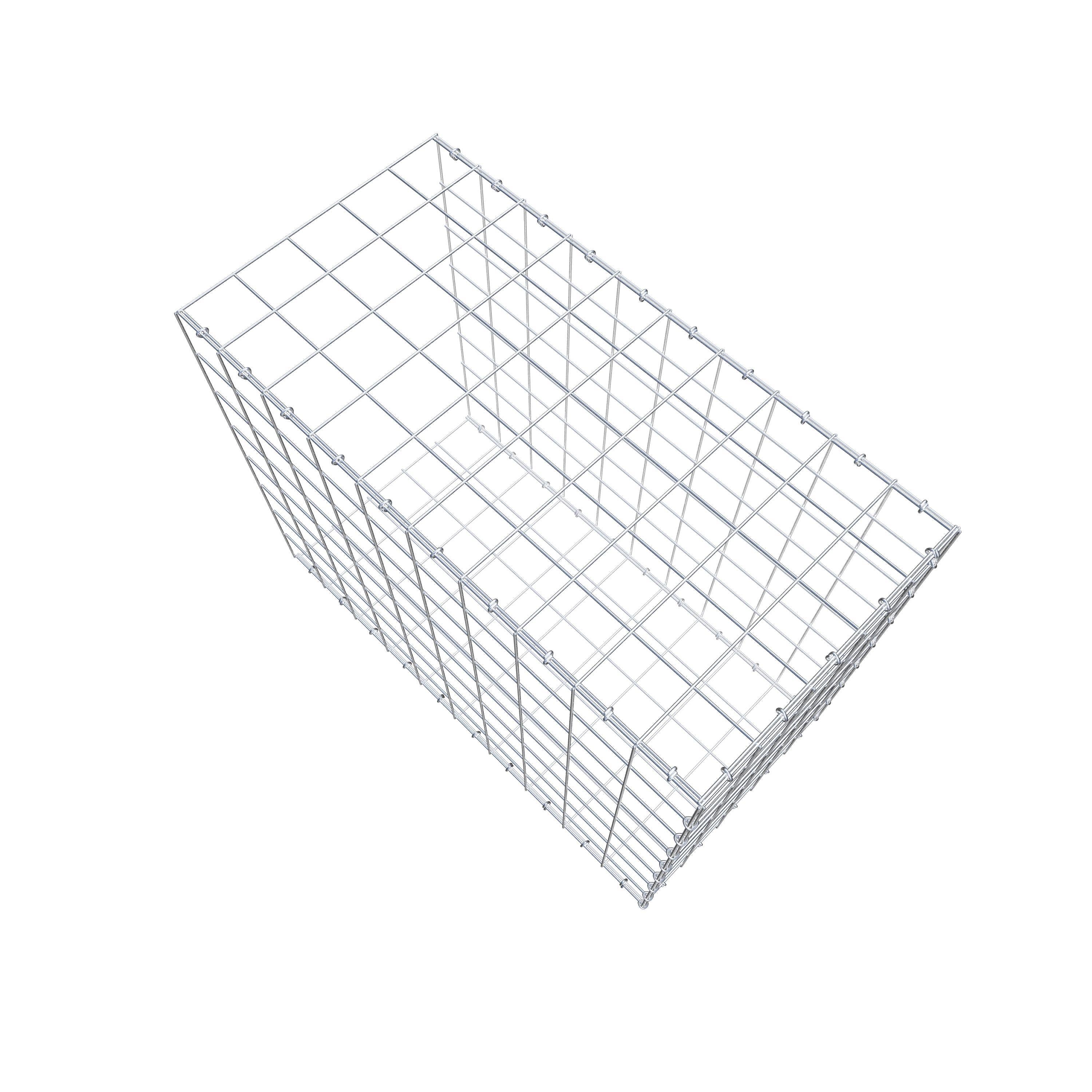 Mounted gabion type 2 100 cm x 80 cm x 50 cm (L x H x D), mesh size 10 cm x 10 cm, C-ring