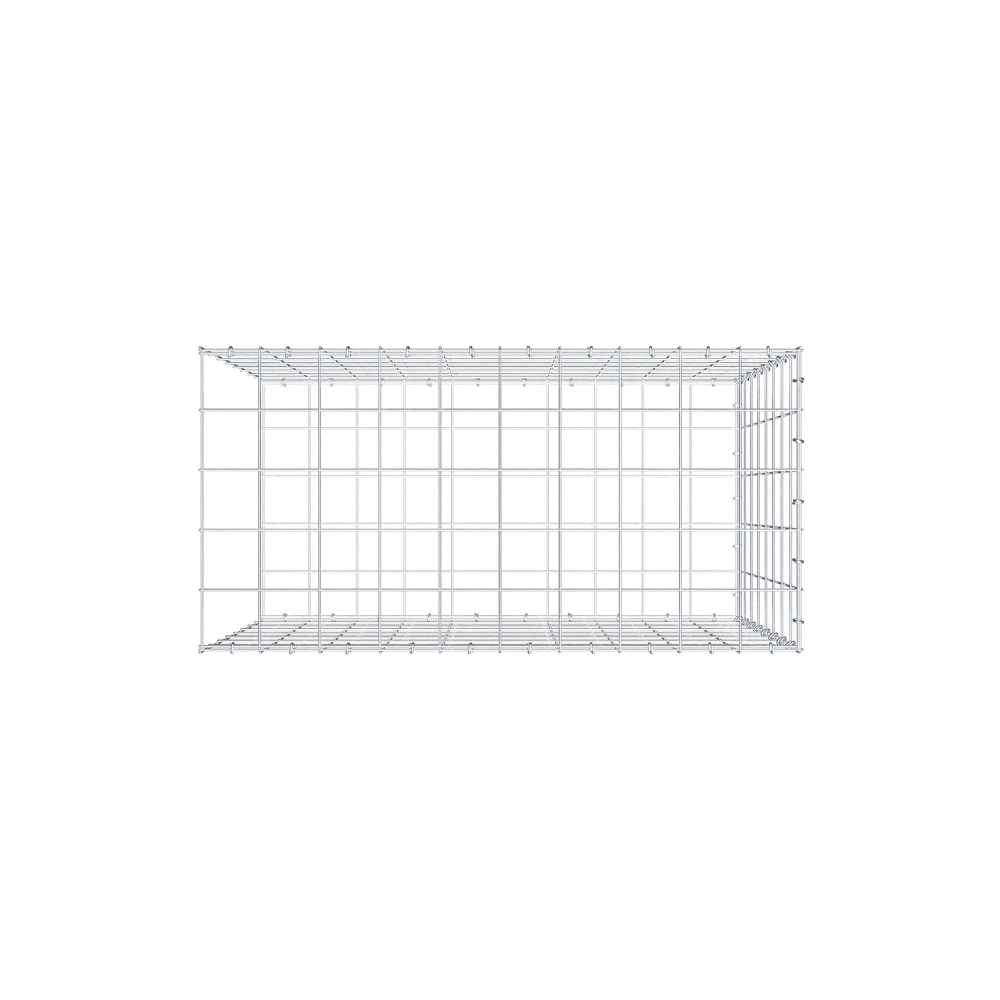 Mounted gabion type 2 100 cm x 80 cm x 50 cm (L x H x D), mesh size 10 cm x 10 cm, C-ring