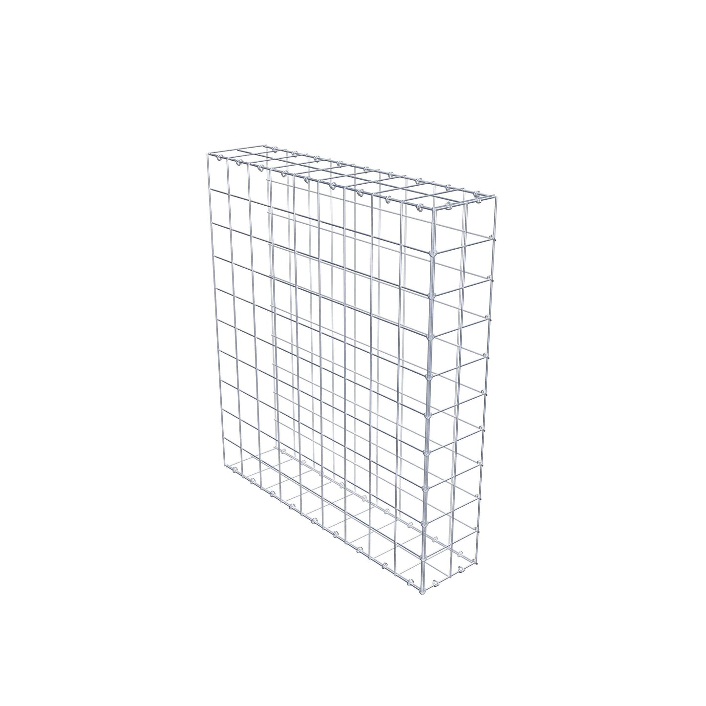 Typ 2 påbyggnadsgabion 100 cm x 90 cm x 20 cm (L x H x D), maskstorlek 10 cm x 10 cm, C-ring