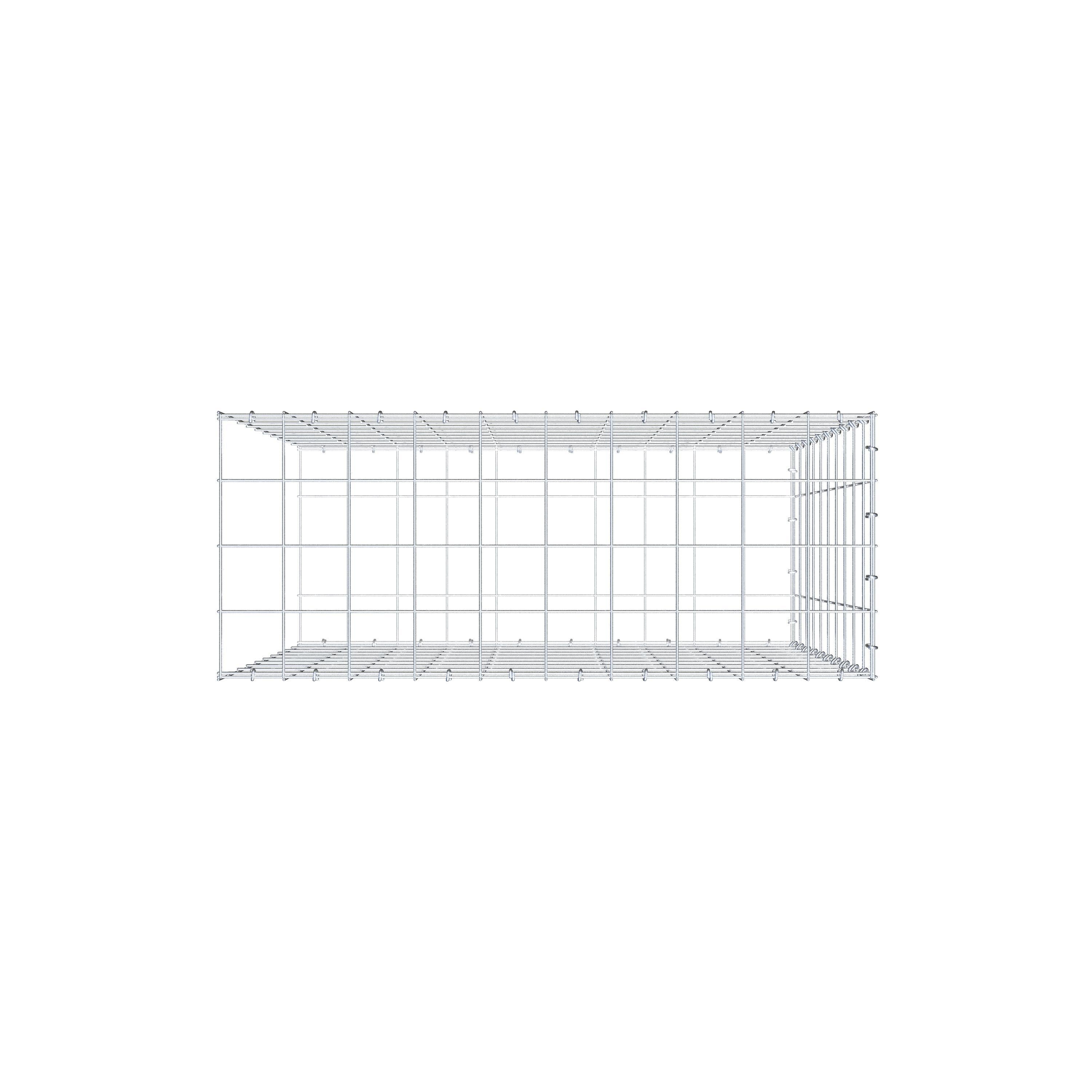 Extra gabion typ 2 100 cm x 100 cm x 40 cm (L x H x D), maskstorlek 10 cm x 10 cm, C-ring