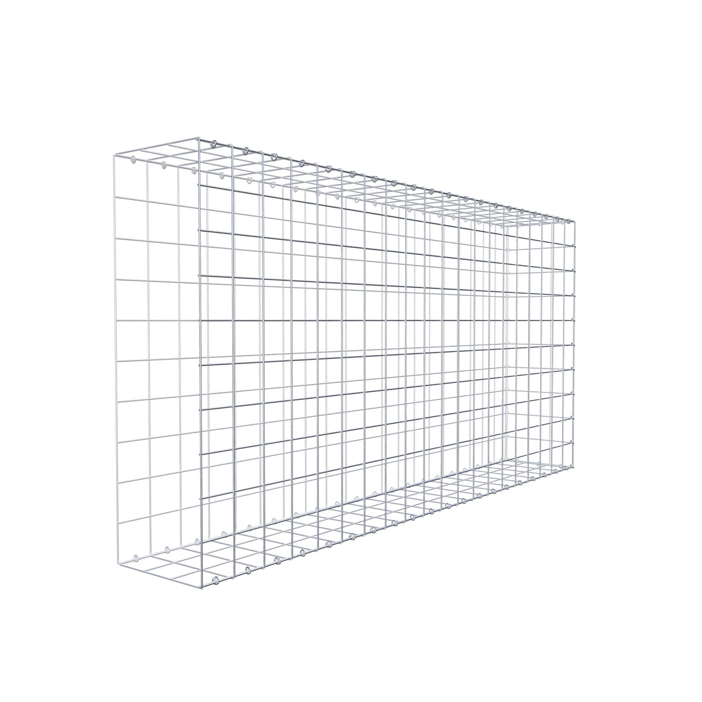 Typ 2 påbyggnadsgabion 200 cm x 100 cm x 30 cm (L x H x D), maskstorlek 10 cm x 10 cm, C-ring