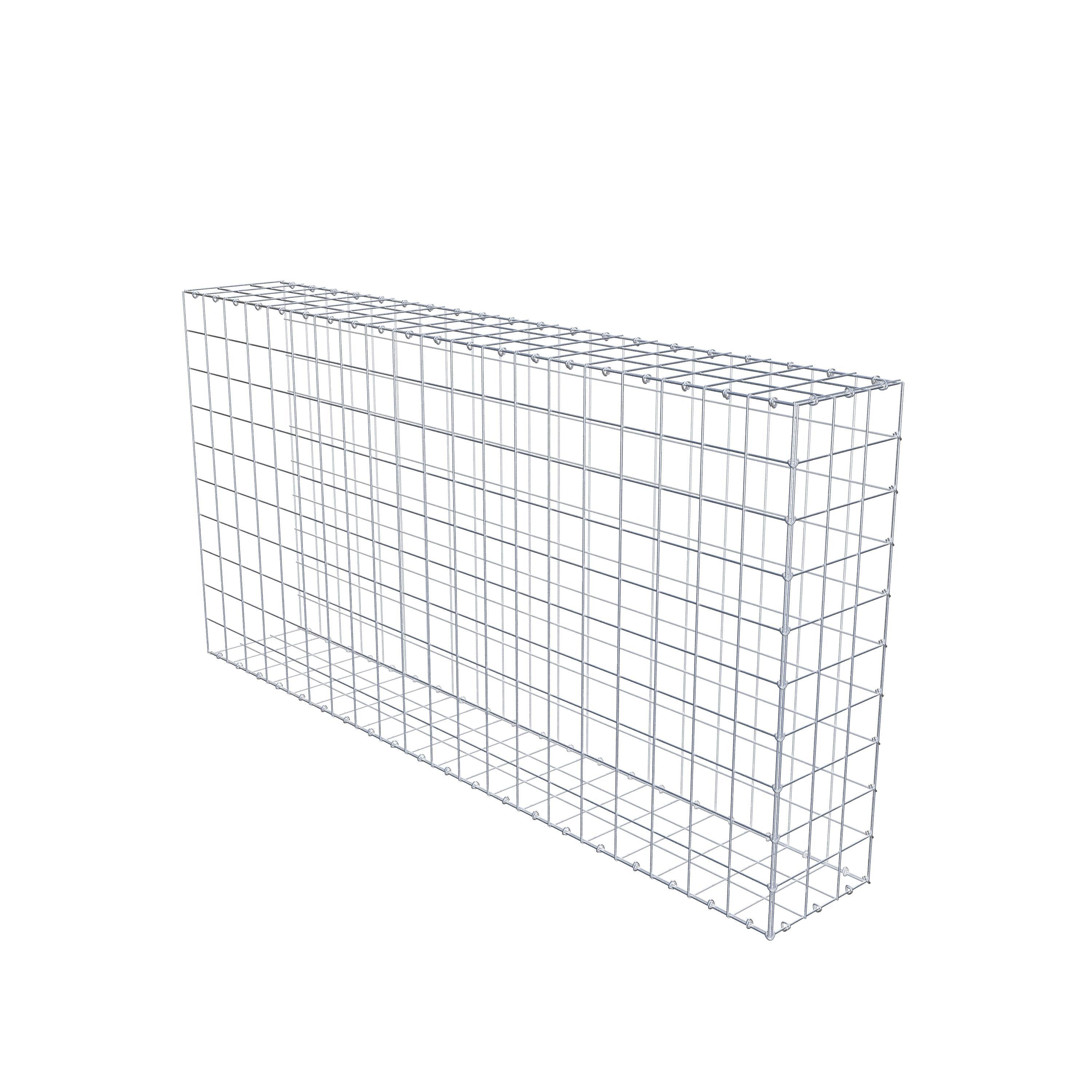 Typ 2 påbyggnadsgabion 200 cm x 100 cm x 30 cm (L x H x D), maskstorlek 10 cm x 10 cm, C-ring