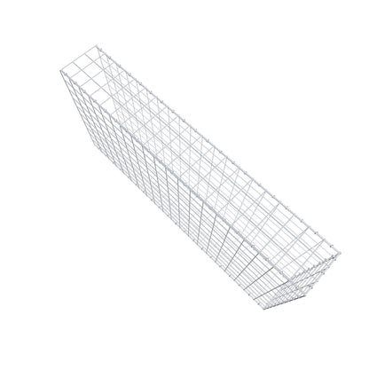 Typ 2 påbyggnadsgabion 200 cm x 100 cm x 30 cm (L x H x D), maskstorlek 10 cm x 10 cm, C-ring