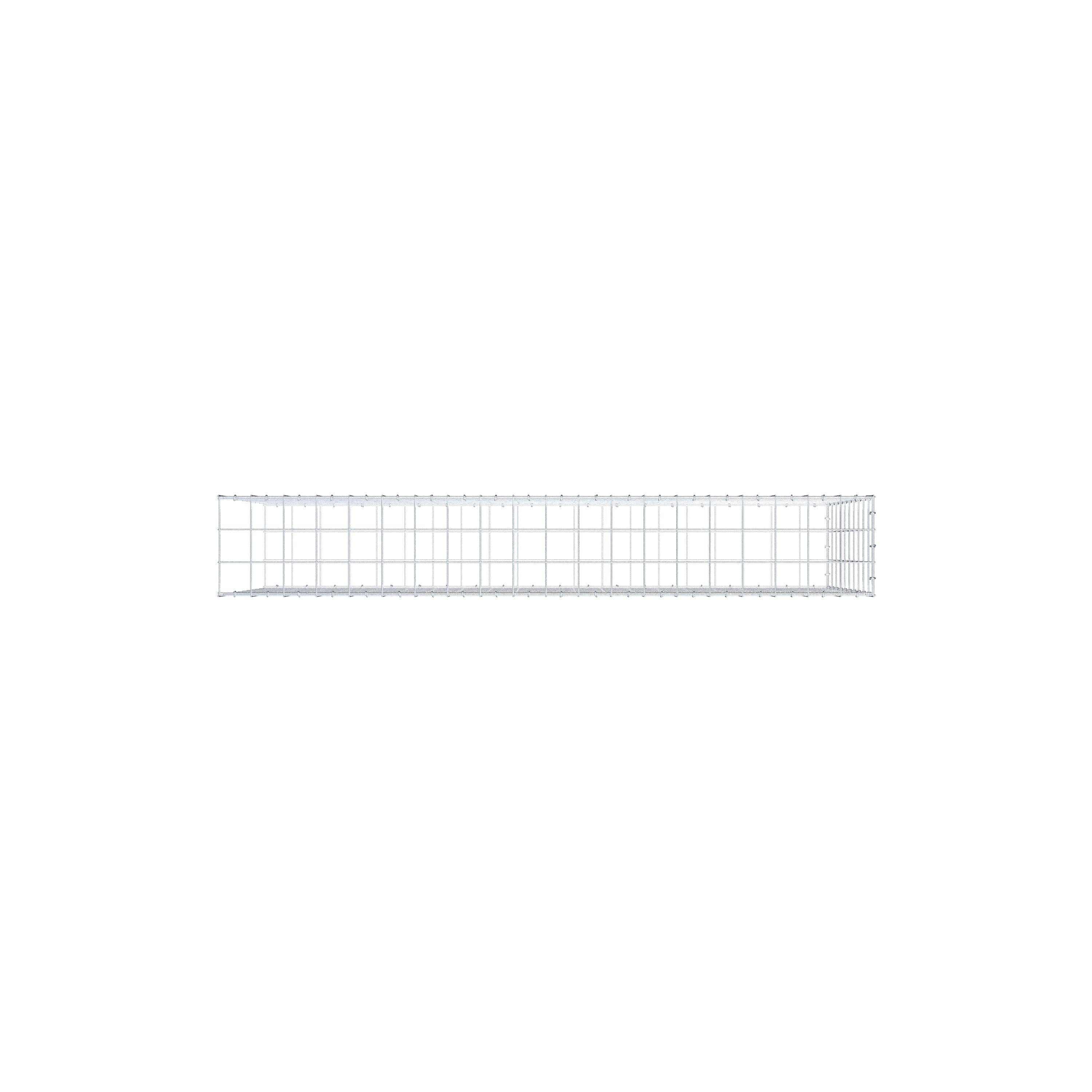 Typ 2 påbyggnadsgabion 200 cm x 100 cm x 30 cm (L x H x D), maskstorlek 10 cm x 10 cm, C-ring