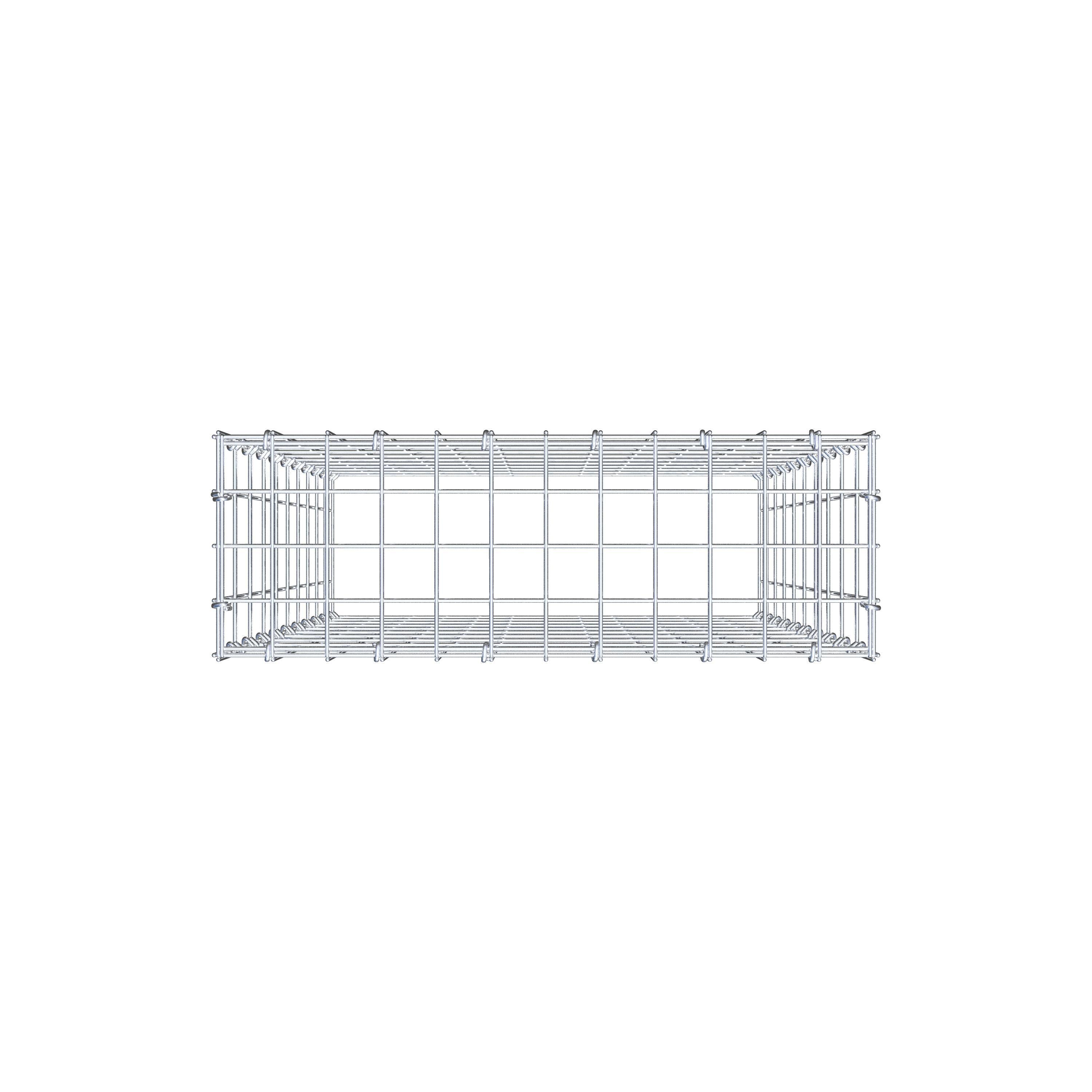 Monteret gabion type 3 100 cm x 60 cm x 20 cm (L x H x D), maskestørrelse 5 cm x 10 cm, C-ring