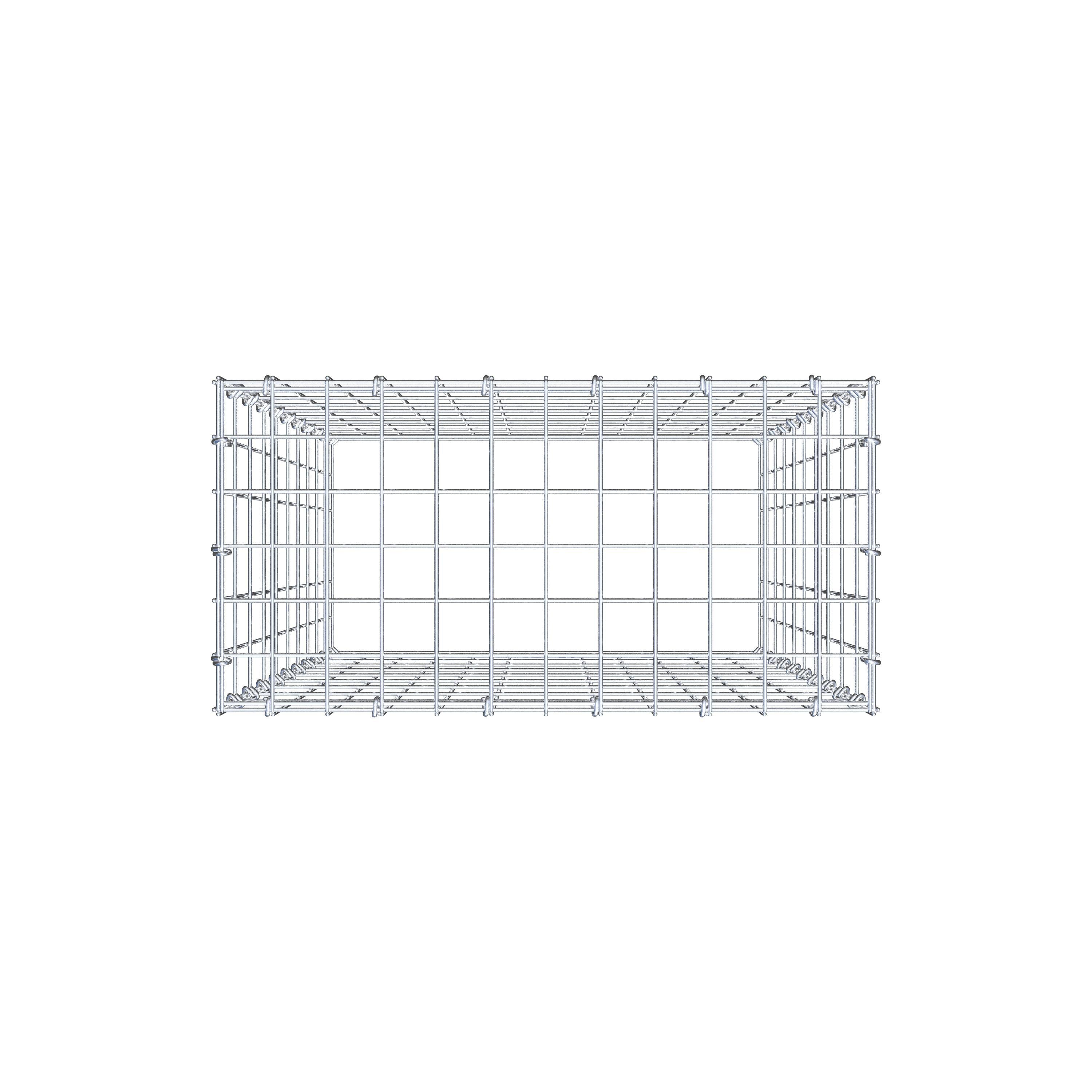 Mounted gabion type 3 100 cm x 60 cm x 30 cm (L x H x D), mesh size 5 cm x 10 cm, C-ring