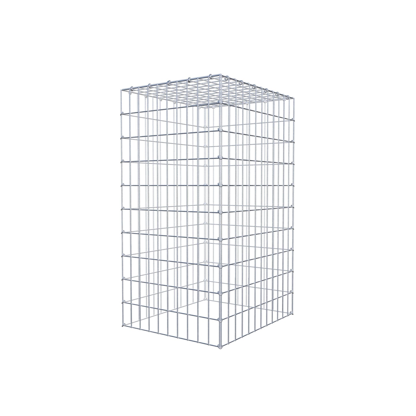 Typ 3 påbyggnadsgabion 100 cm x 60 cm x 50 cm (L x H x D), maskstorlek 5 cm x 10 cm, C-ring