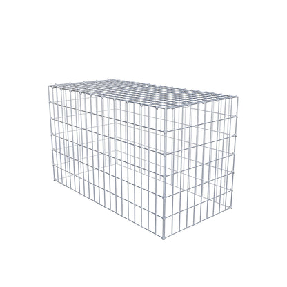 Typ 3 påbyggnadsgabion 100 cm x 60 cm x 50 cm (L x H x D), maskstorlek 5 cm x 10 cm, C-ring