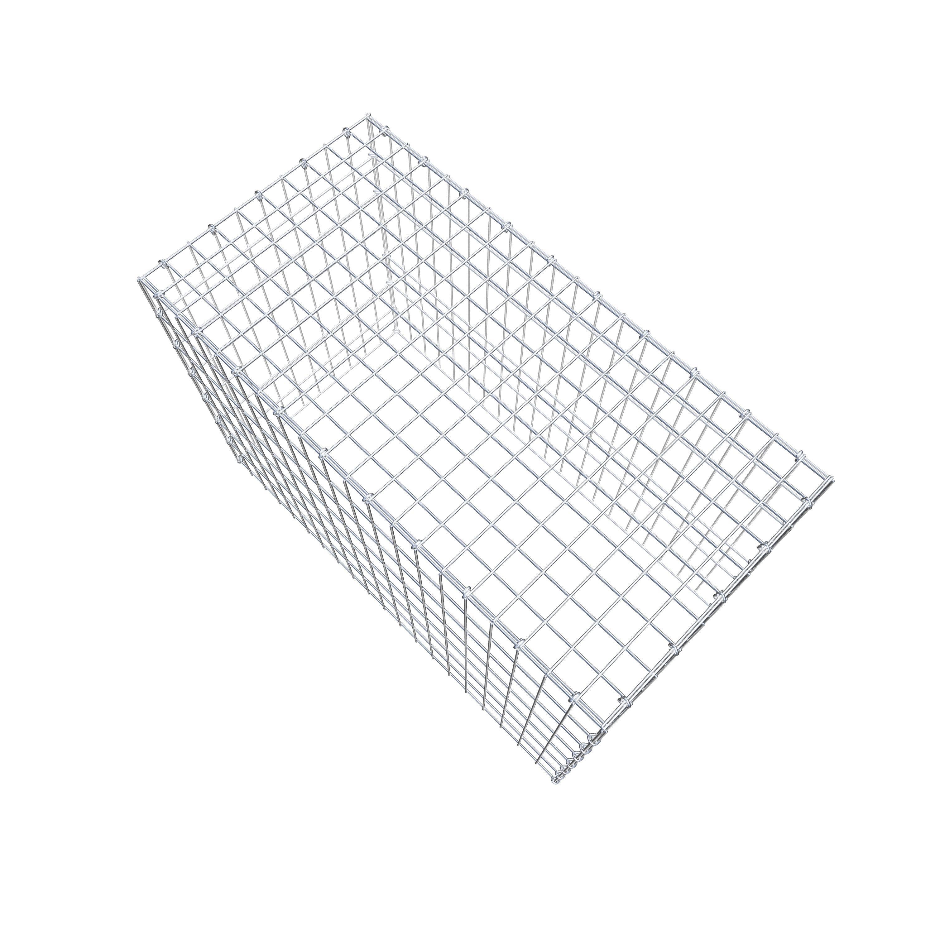 Monteret gabion type 3 100 cm x 70 cm x 50 cm (L x H x D), maskestørrelse 5 cm x 10 cm, C-ring