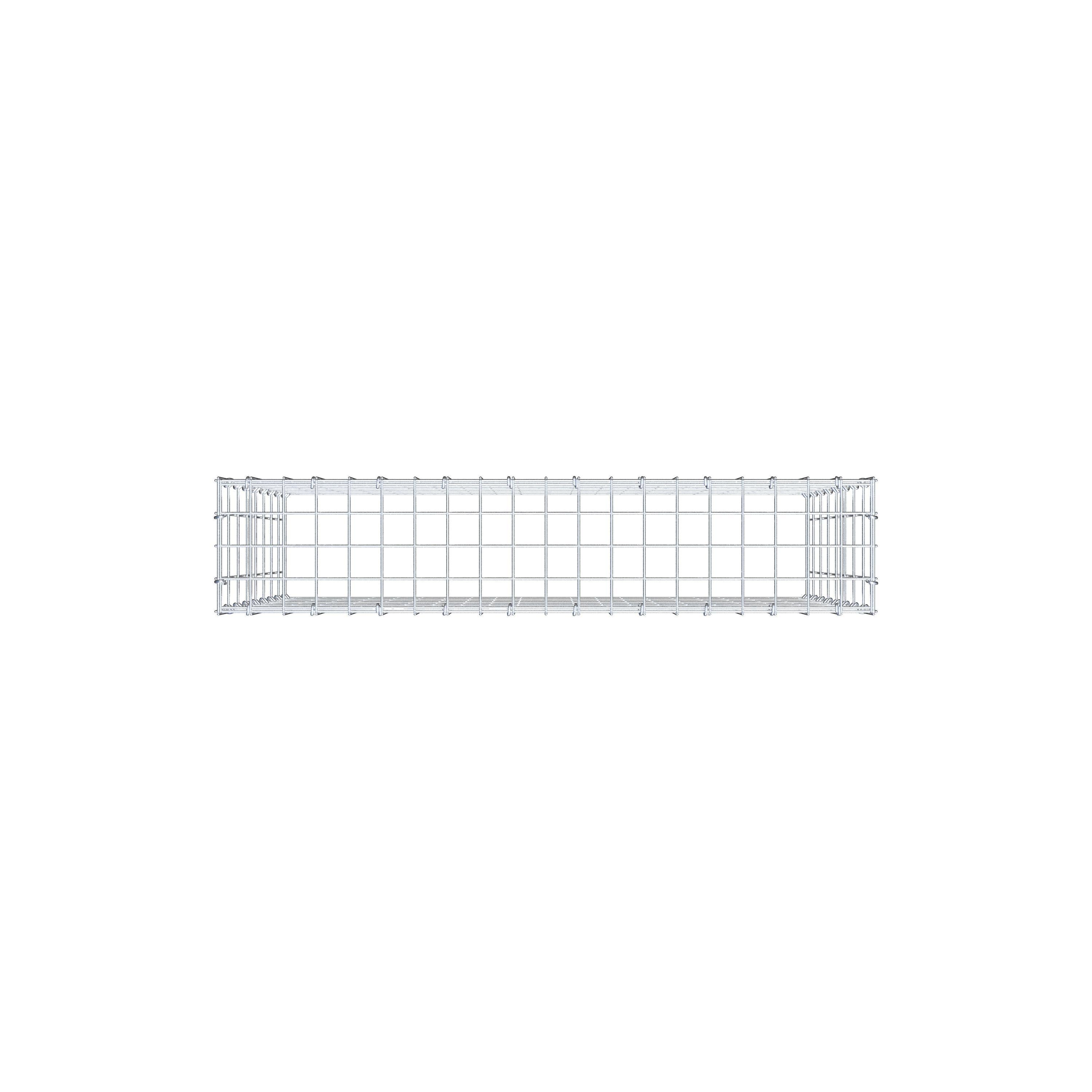 Mounted gabion type 3 100 cm x 80 cm x 20 cm (L x H x D), mesh size 5 cm x 10 cm, C-ring