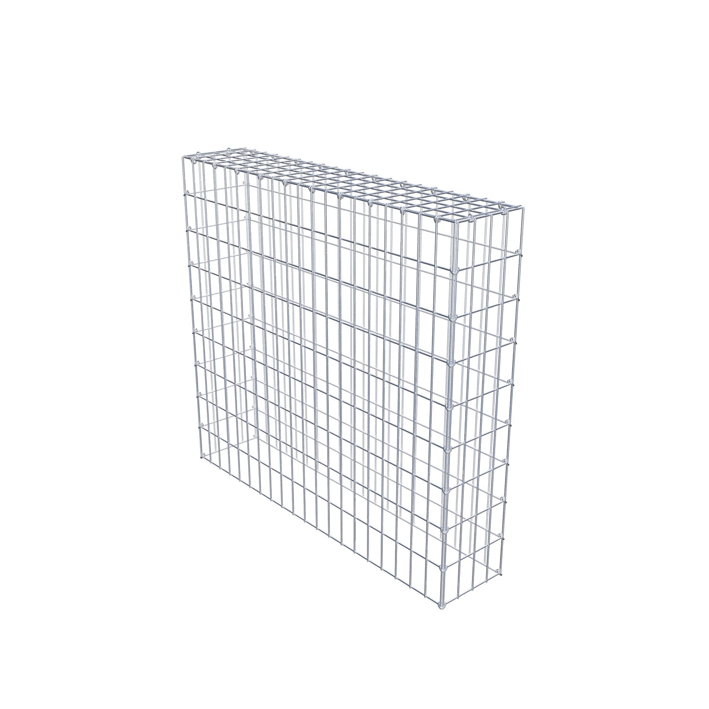 Typ 3 påbyggnadsgabion 100 cm x 90 cm x 20 cm (L x H x D), maskstorlek 5 cm x 10 cm, C-ring