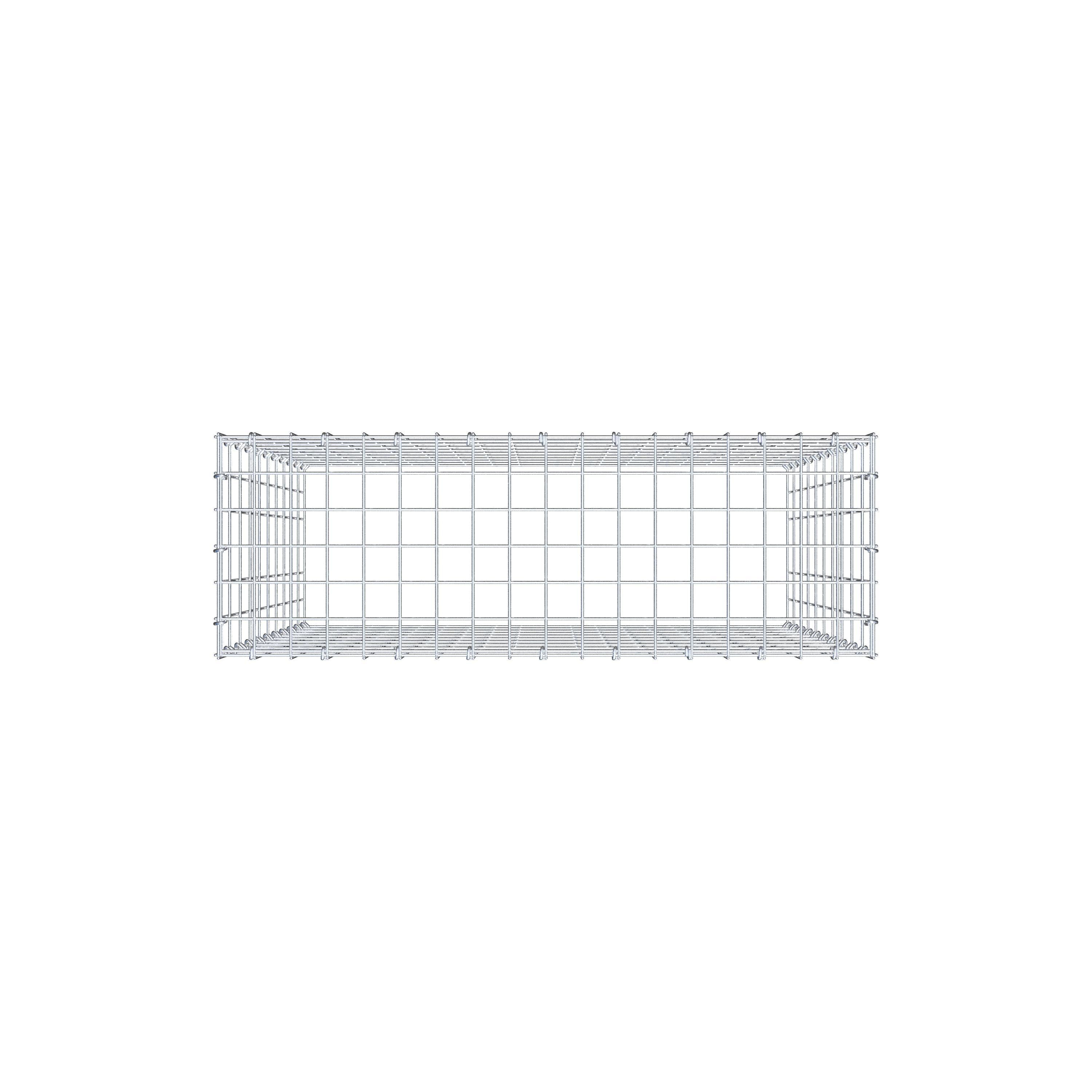 Monteret gabion type 3 100 cm x 90 cm x 30 cm (L x H x D), maskestørrelse 5 cm x 10 cm, C-ring