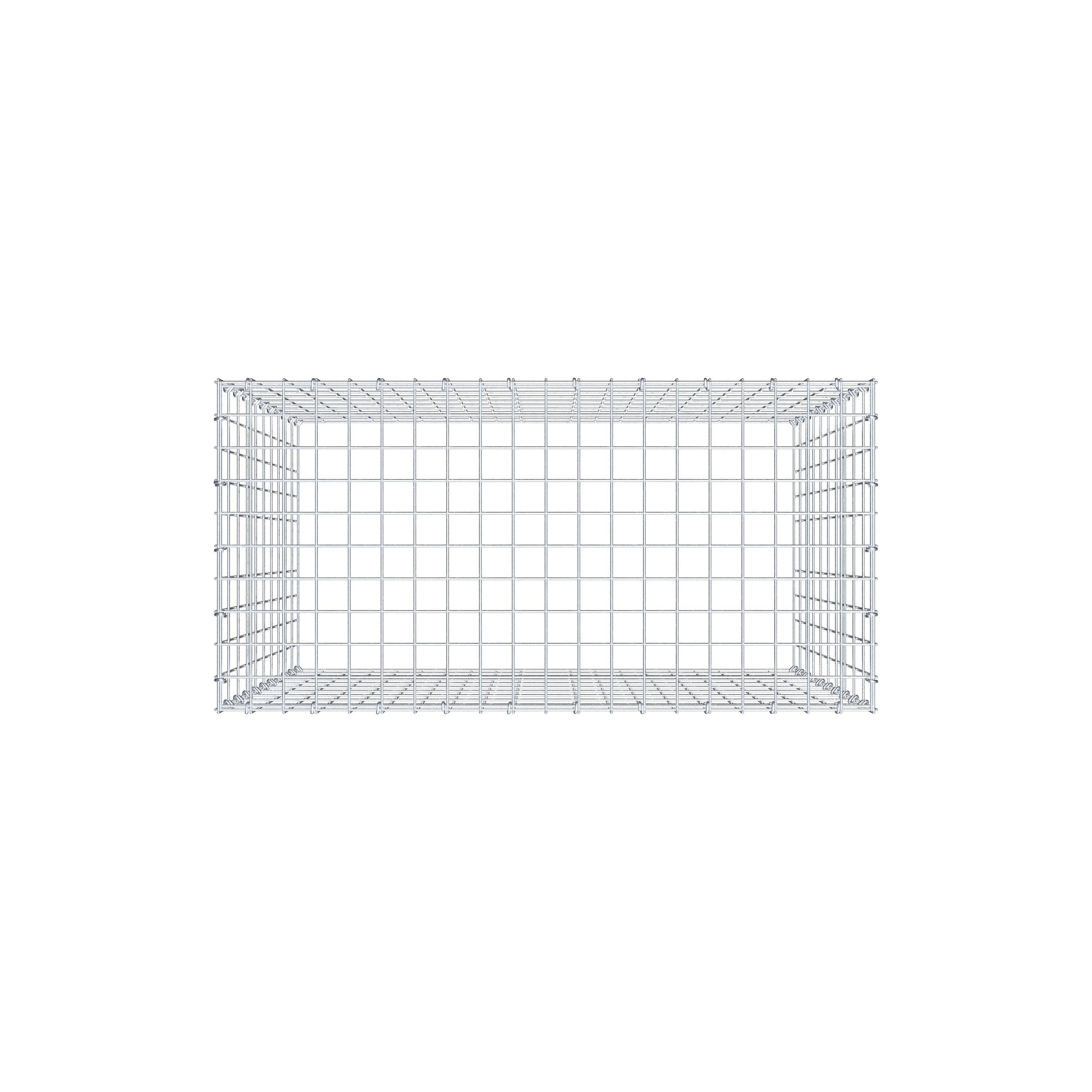 Mounted gabion type 3 100 cm x 100 cm x 50 cm (L x H x D), mesh size 5 cm x 10 cm, C-ring