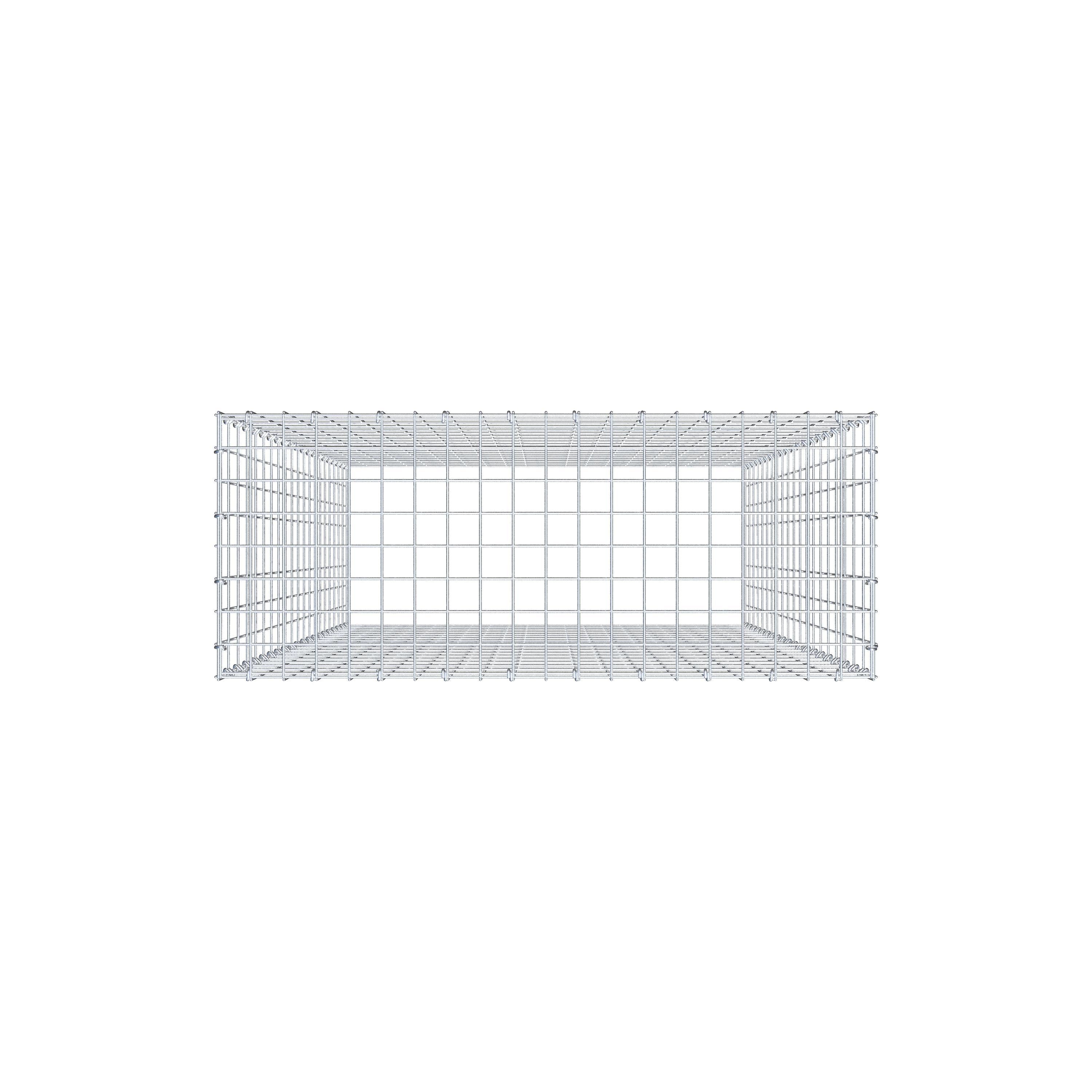 Mounted gabion type 3 200 cm x 100 cm x 40 cm (L x H x D), mesh size 5 cm x 10 cm, C-ring