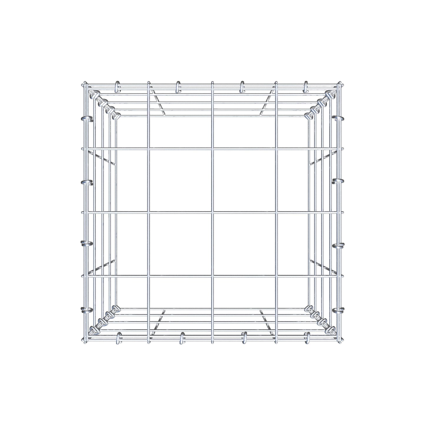 Mounted gabion type 3 40 cm x 40 cm x 40 cm (L x H x D), mesh size 10 cm x 10 cm, C-ring