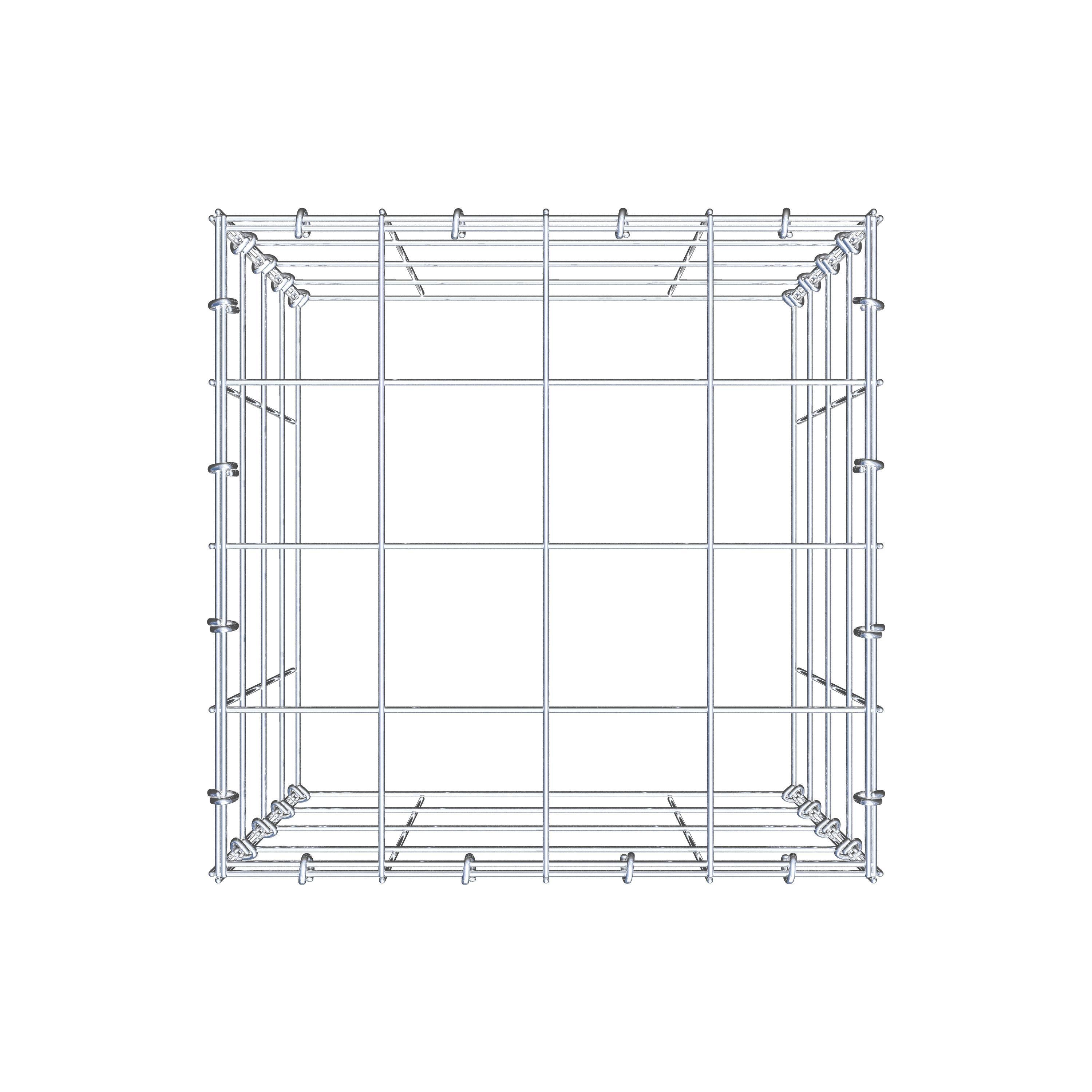 Monteret gabion type 3 40 cm x 40 cm x 40 cm (L x H x D), maskestørrelse 10 cm x 10 cm, C-ring