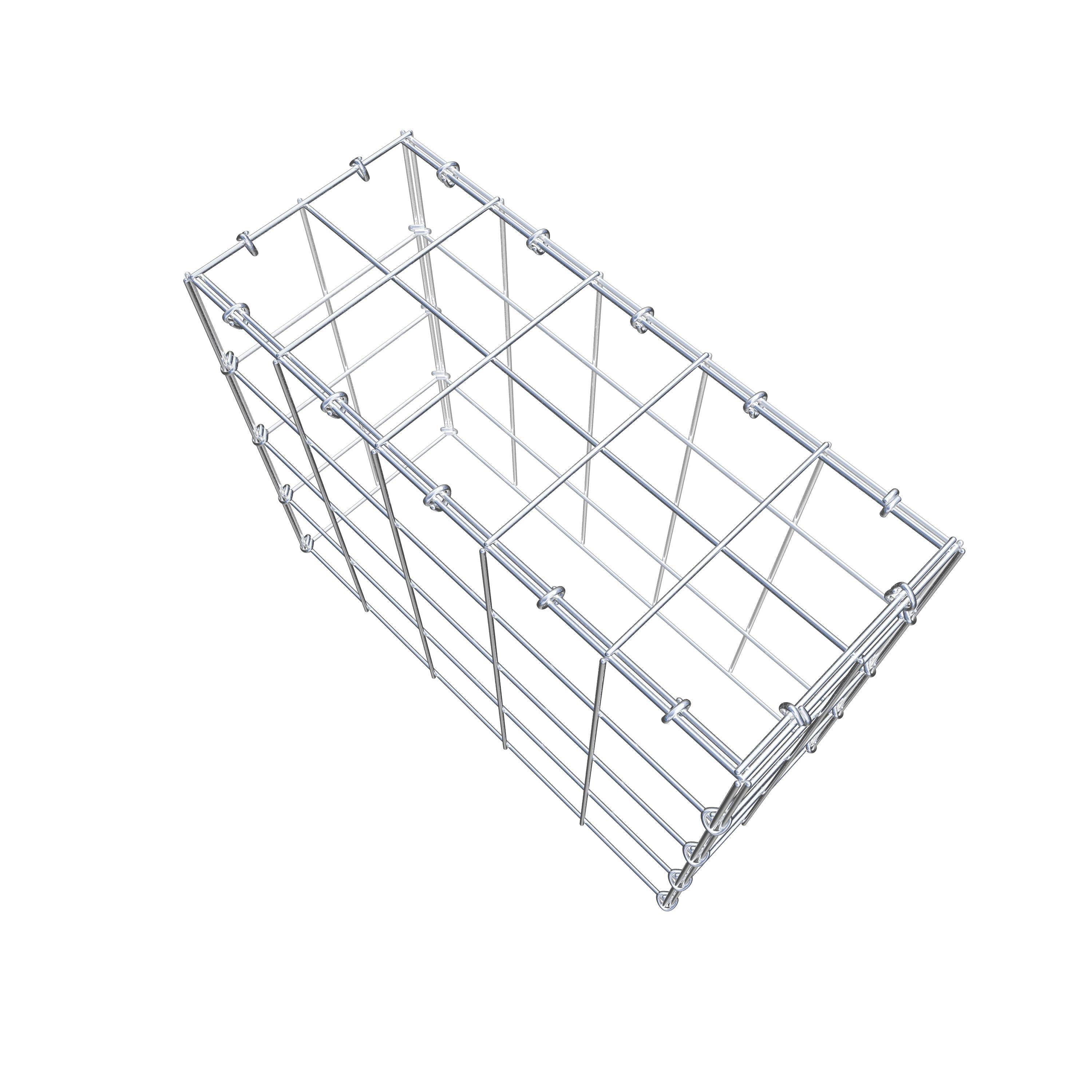 Mounted gabion type 3 50 cm x 40 cm x 20 cm (L x H x D), mesh size 10 cm x 10 cm, C-ring