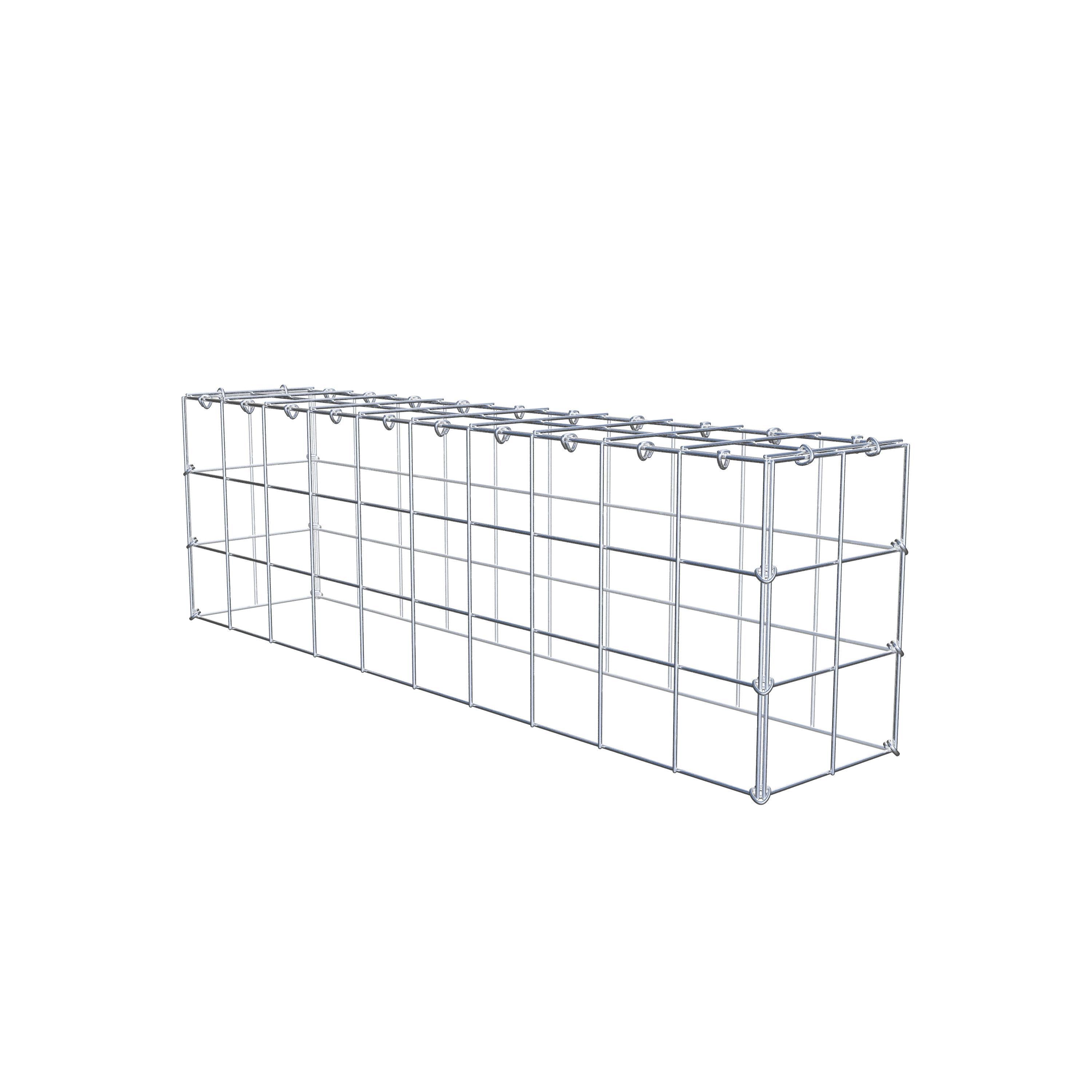 Mounted gabion type 3 100 cm x 30 cm x 20 cm (L x H x D), mesh size 10 cm x 10 cm, C-ring