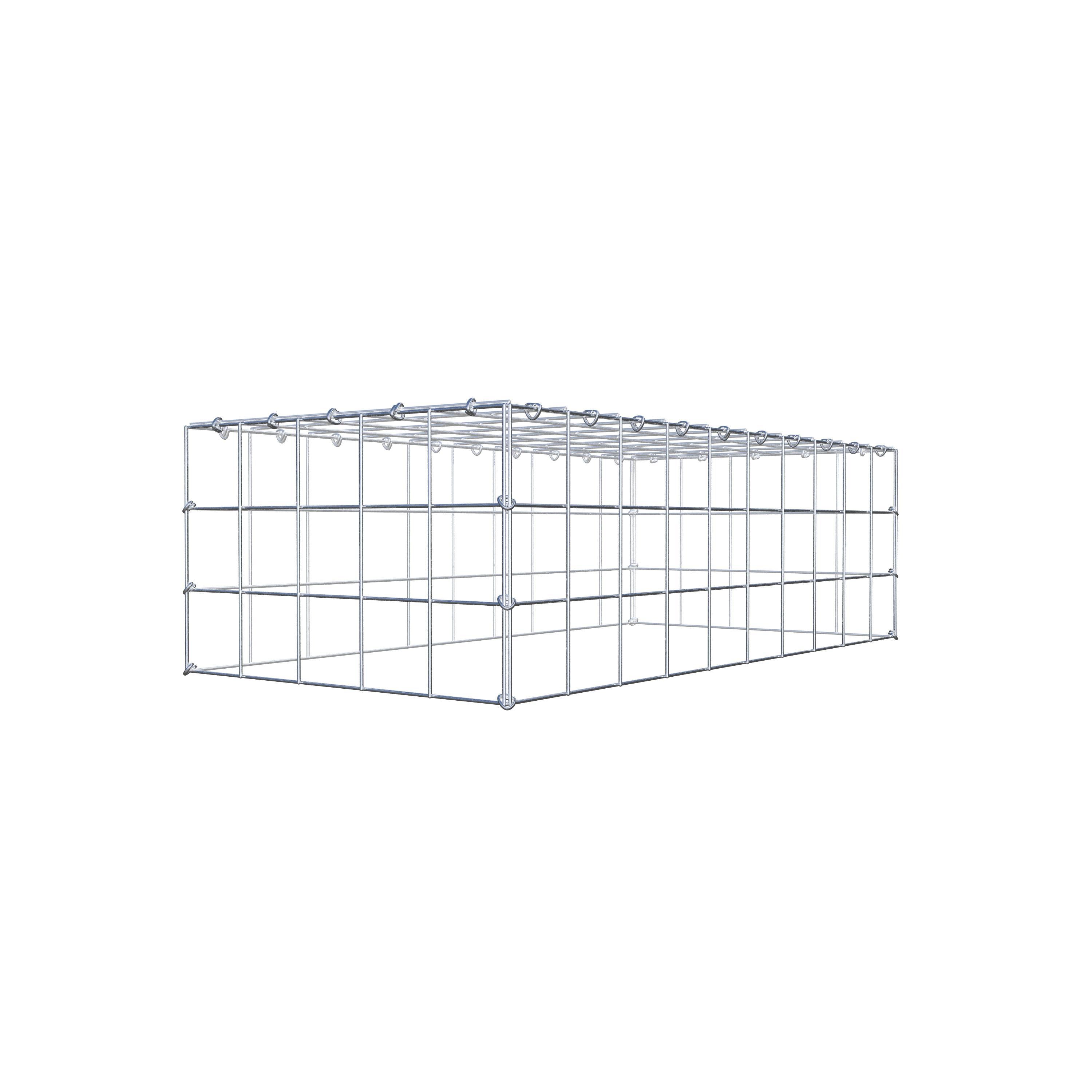 Monteret gabion type 3 100 cm x 30 cm x 50 cm (L x H x D), maskestørrelse 10 cm x 10 cm, C-ring