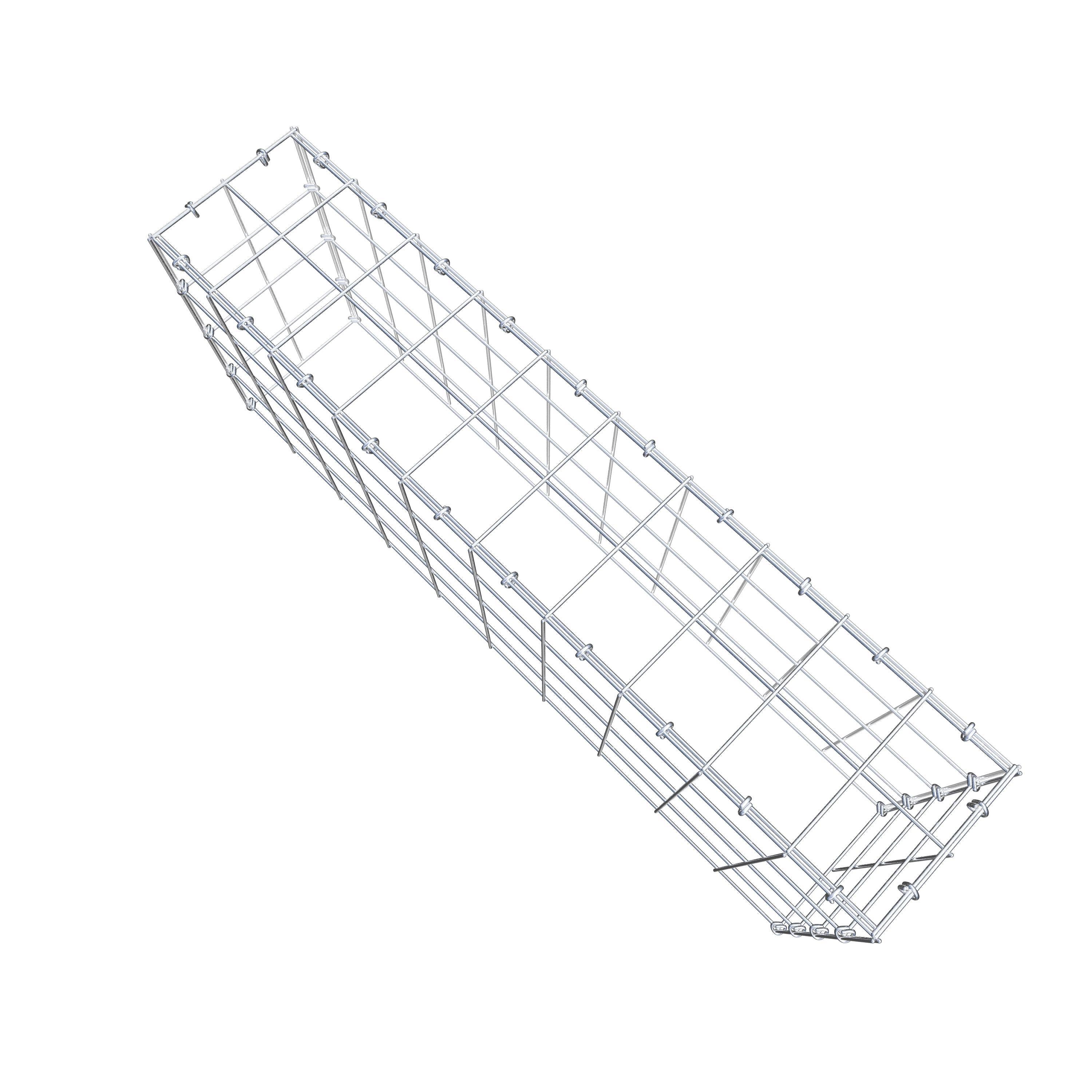 Mounted gabion type 3 100 cm x 40 cm x 20 cm (L x H x D), mesh size 10 cm x 10 cm, C-ring