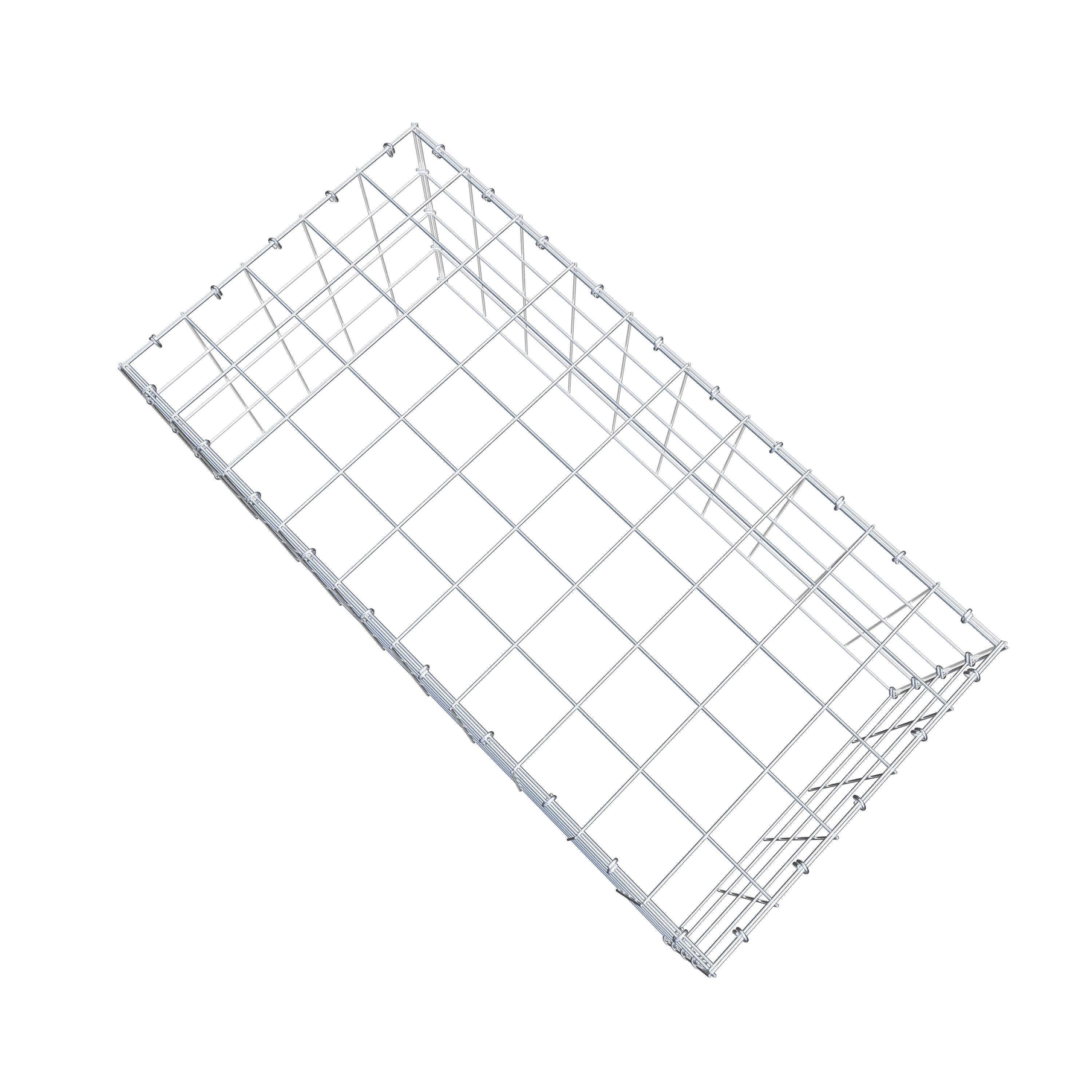 Monteret gabion type 3 100 cm x 40 cm x 50 cm (L x H x D), maskestørrelse 10 cm x 10 cm, C-ring