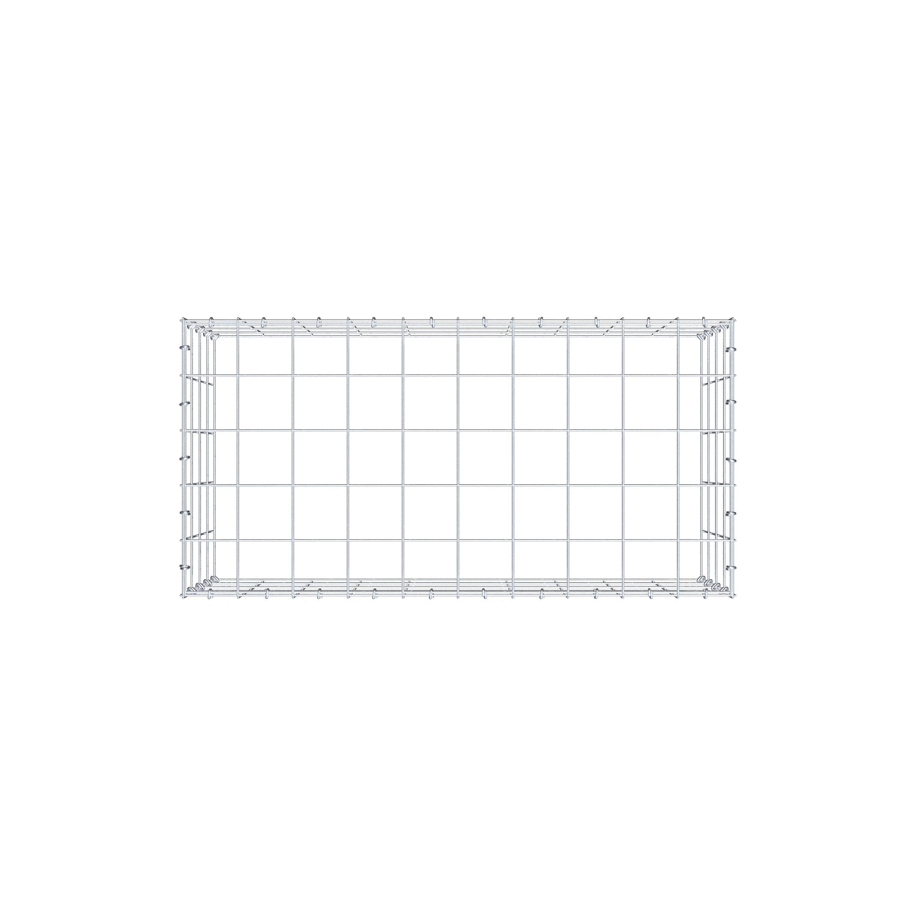 Mounted gabion type 3 100 cm x 40 cm x 50 cm (L x H x D), mesh size 10 cm x 10 cm, C-ring