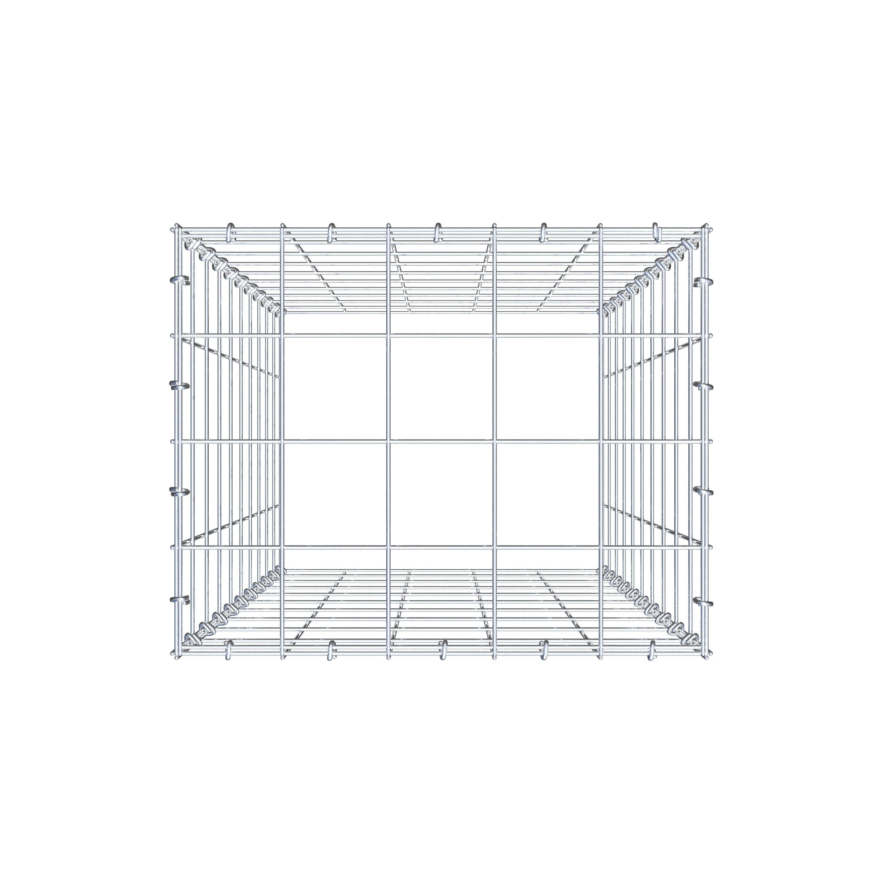 Monteret gabion type 3 100 cm x 50 cm x 40 cm (L x H x D), maskestørrelse 10 cm x 10 cm, C-ring