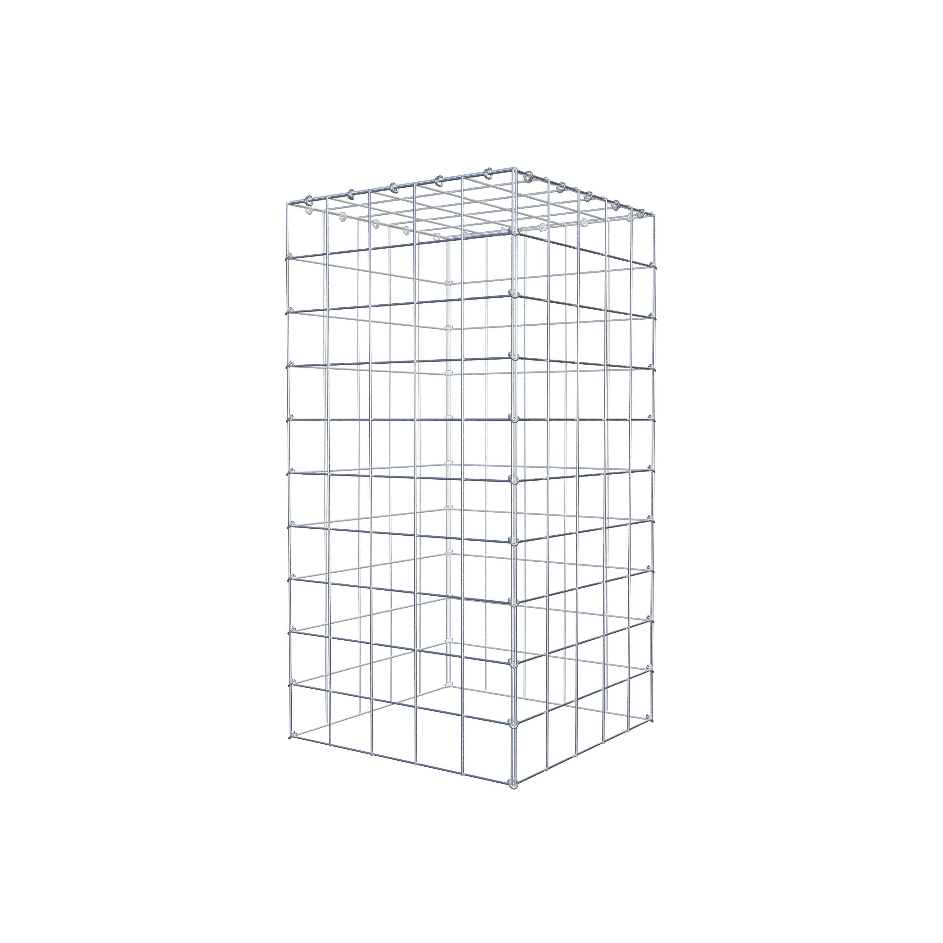 Typ 3 påbyggnadsgabion 100 cm x 50 cm x 50 cm (L x H x D), maskstorlek 10 cm x 10 cm, C-ring