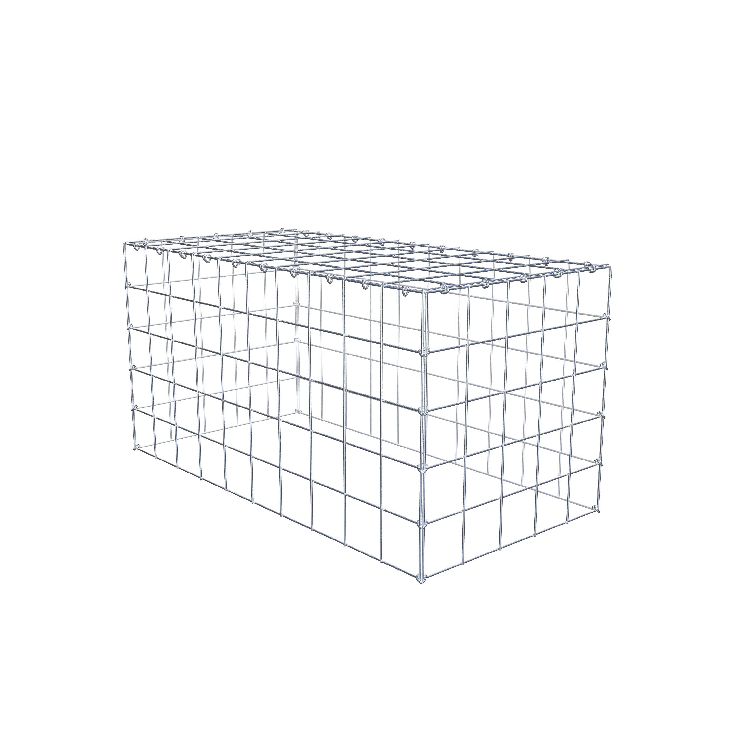 Typ 3 påbyggnadsgabion 100 cm x 50 cm x 50 cm (L x H x D), maskstorlek 10 cm x 10 cm, C-ring