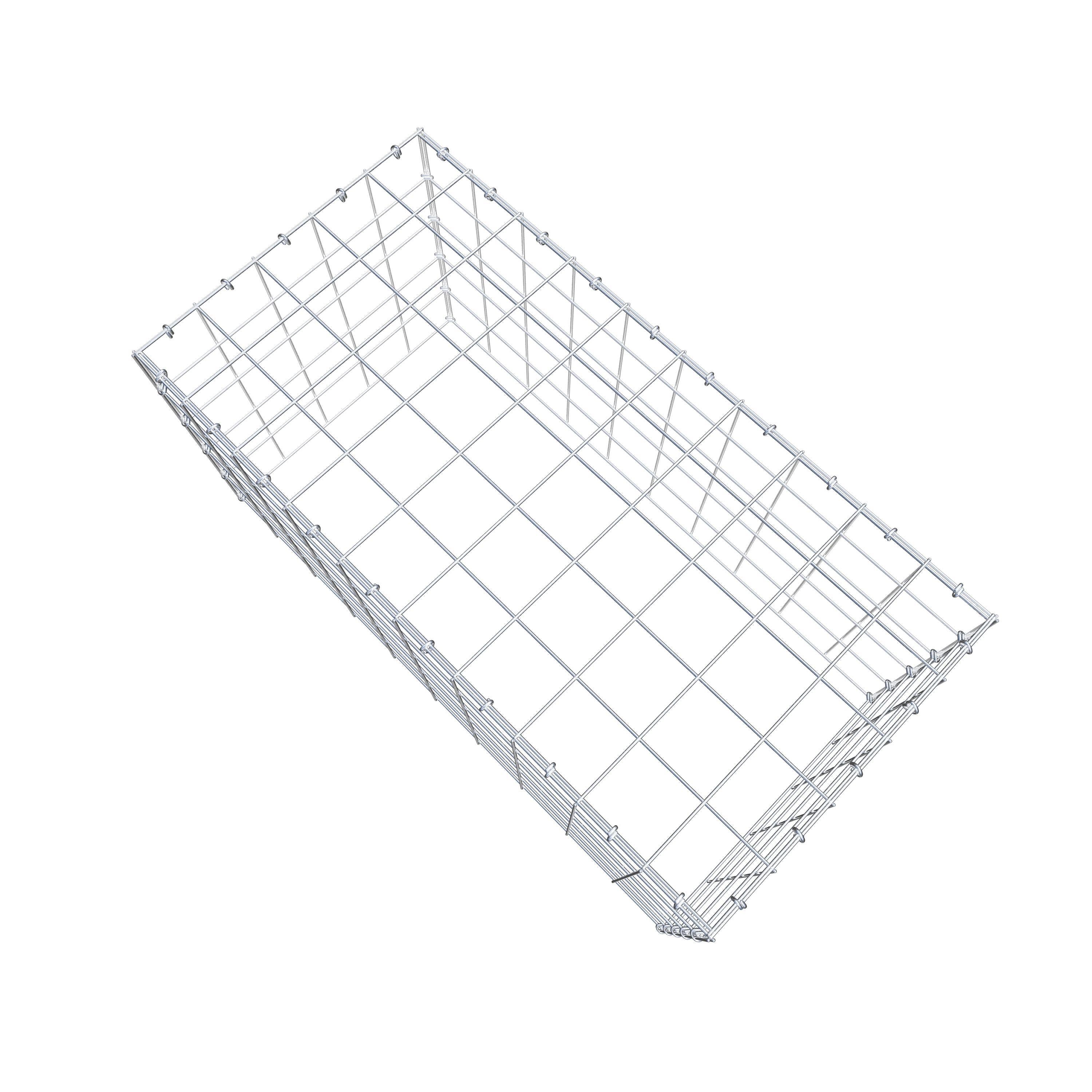 Typ 3 påbyggnadsgabion 100 cm x 50 cm x 50 cm (L x H x D), maskstorlek 10 cm x 10 cm, C-ring