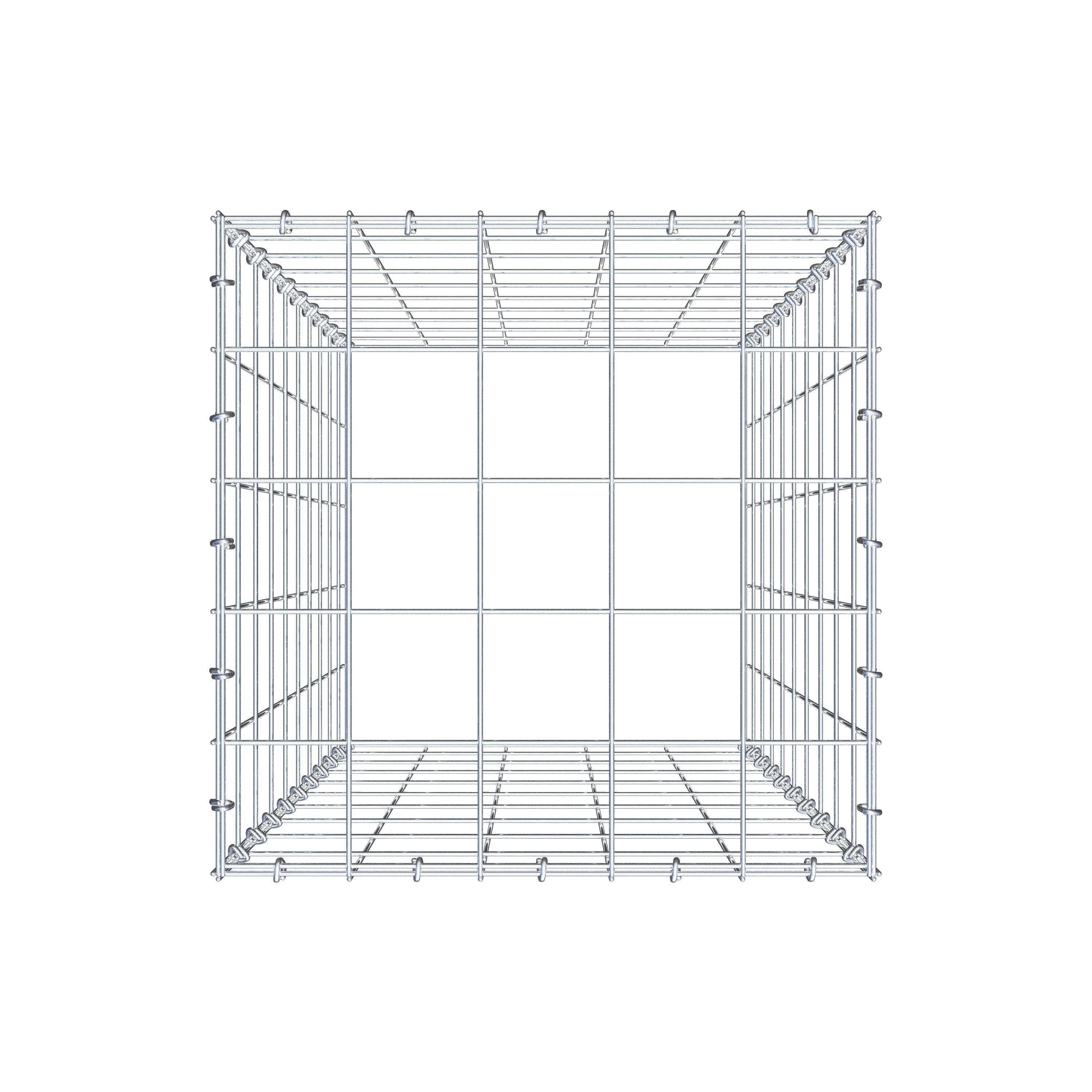 Type 3 oplegkorf 100 cm x 50 cm x 50 cm (L x H x D), maaswijdte 10 cm x 10 cm, C-ring