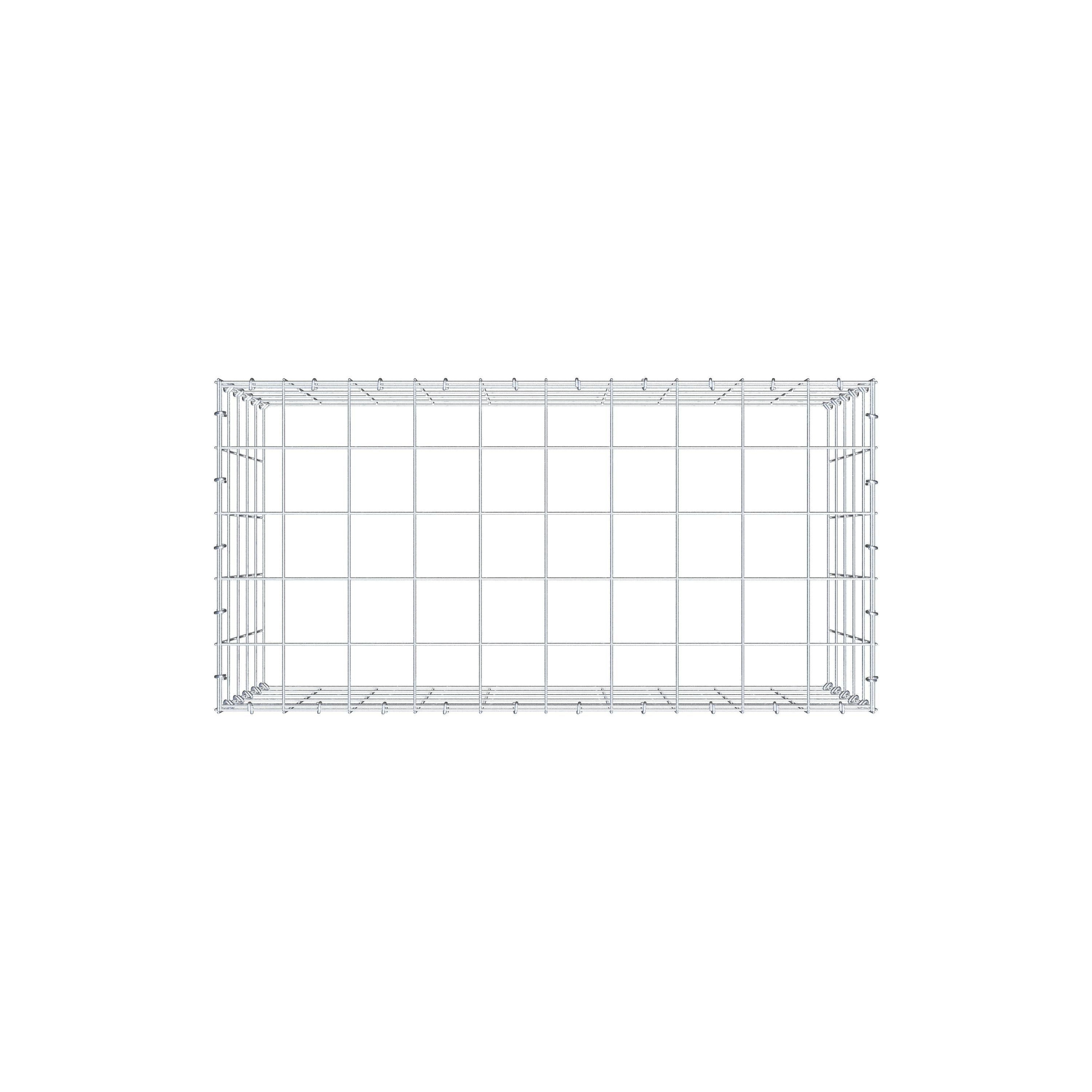 Typ 3 påbyggnadsgabion 100 cm x 50 cm x 50 cm (L x H x D), maskstorlek 10 cm x 10 cm, C-ring