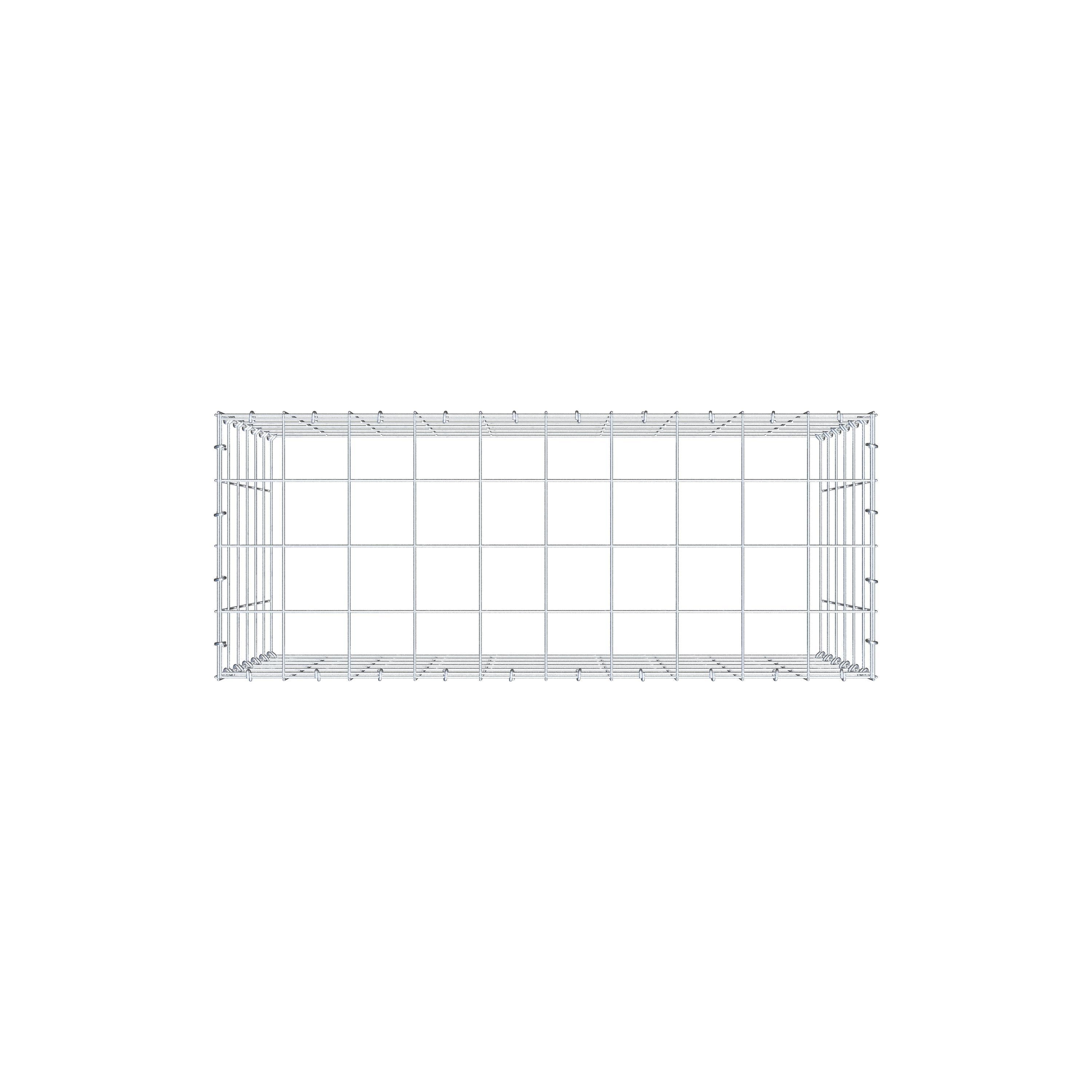 Mounted gabion type 3 100 cm x 60 cm x 40 cm (L x H x D), mesh size 10 cm x 10 cm, C-ring