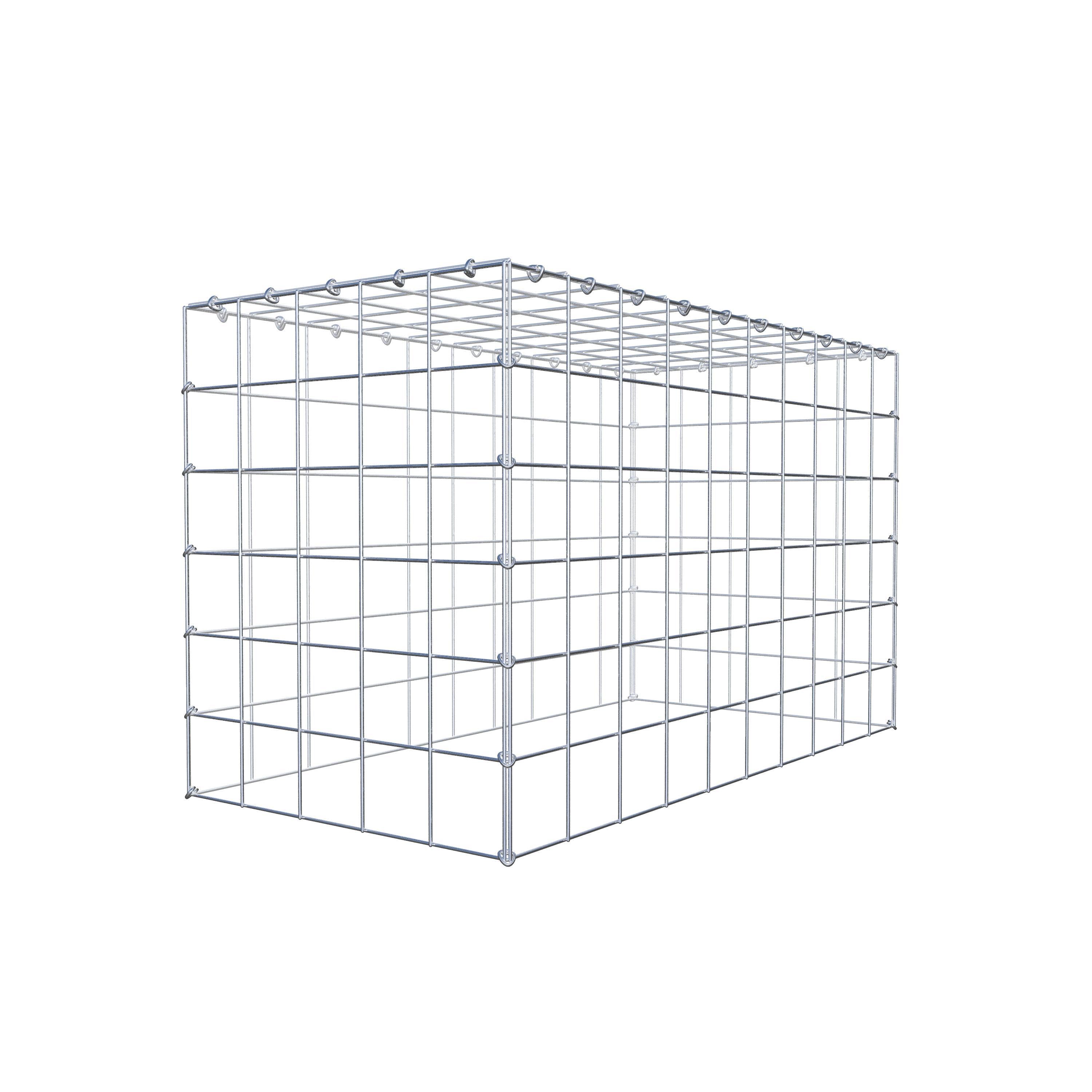 Monteret gabion type 3 100 cm x 60 cm x 50 cm (L x H x D), maskestørrelse 10 cm x 10 cm, C-ring