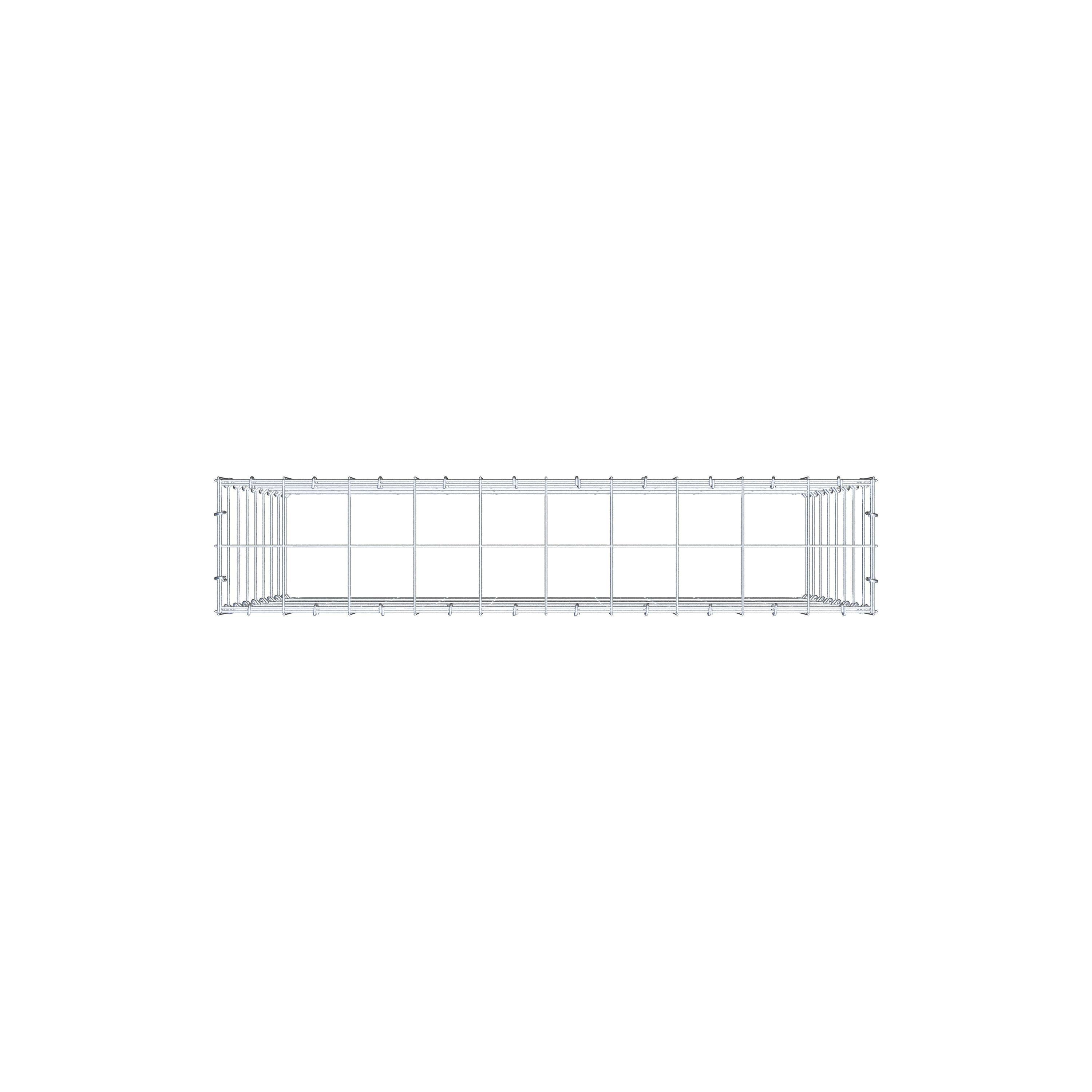 Gabião Tipo 3 100 cm x 80 cm x 20 cm (C x A x P), malhagem 10 cm x 10 cm, anel C