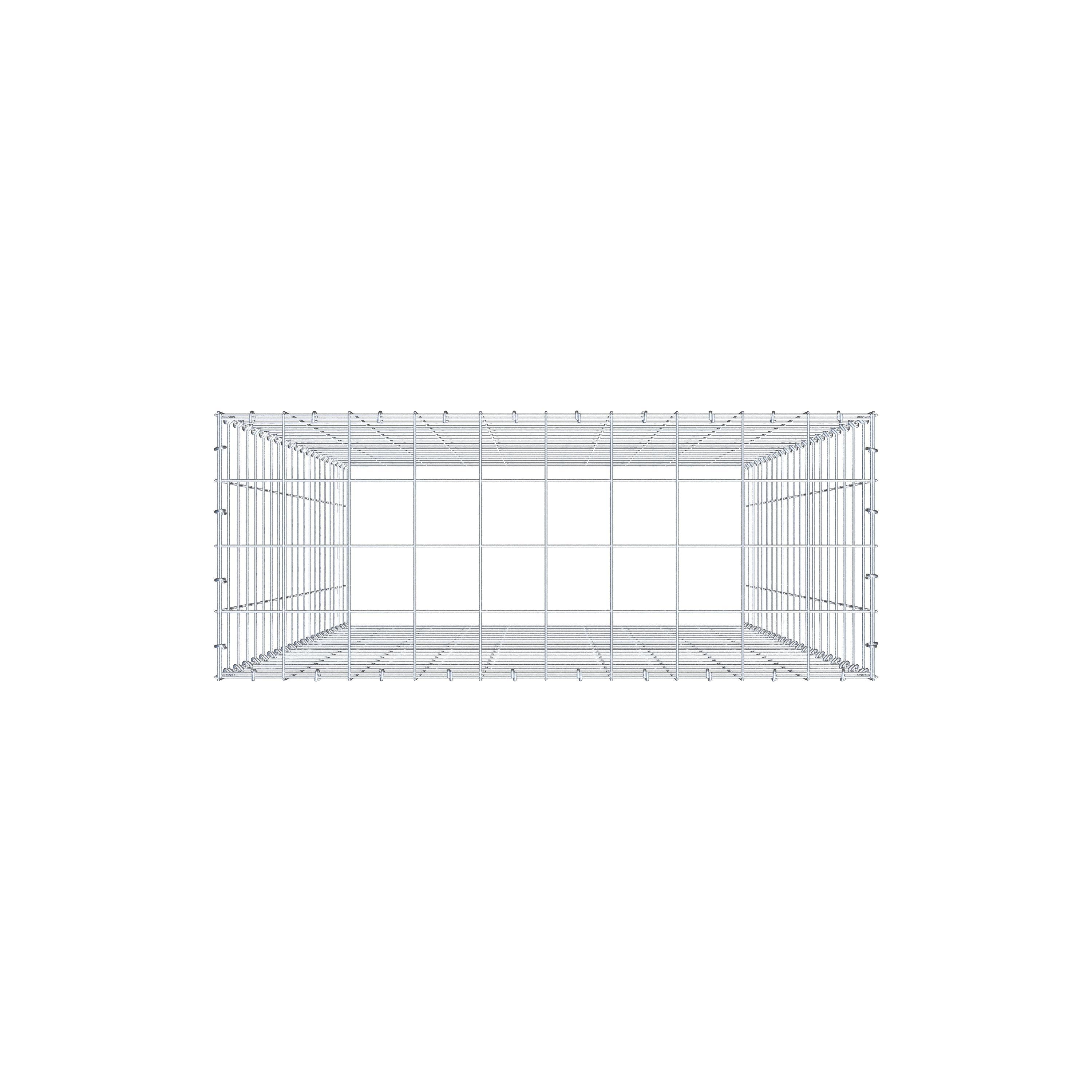 Anbaugabione Typ 3 200 cm x 100 cm x 40 cm (L x H x T), Maschenweite 10 cm x 10 cm, C-Ring