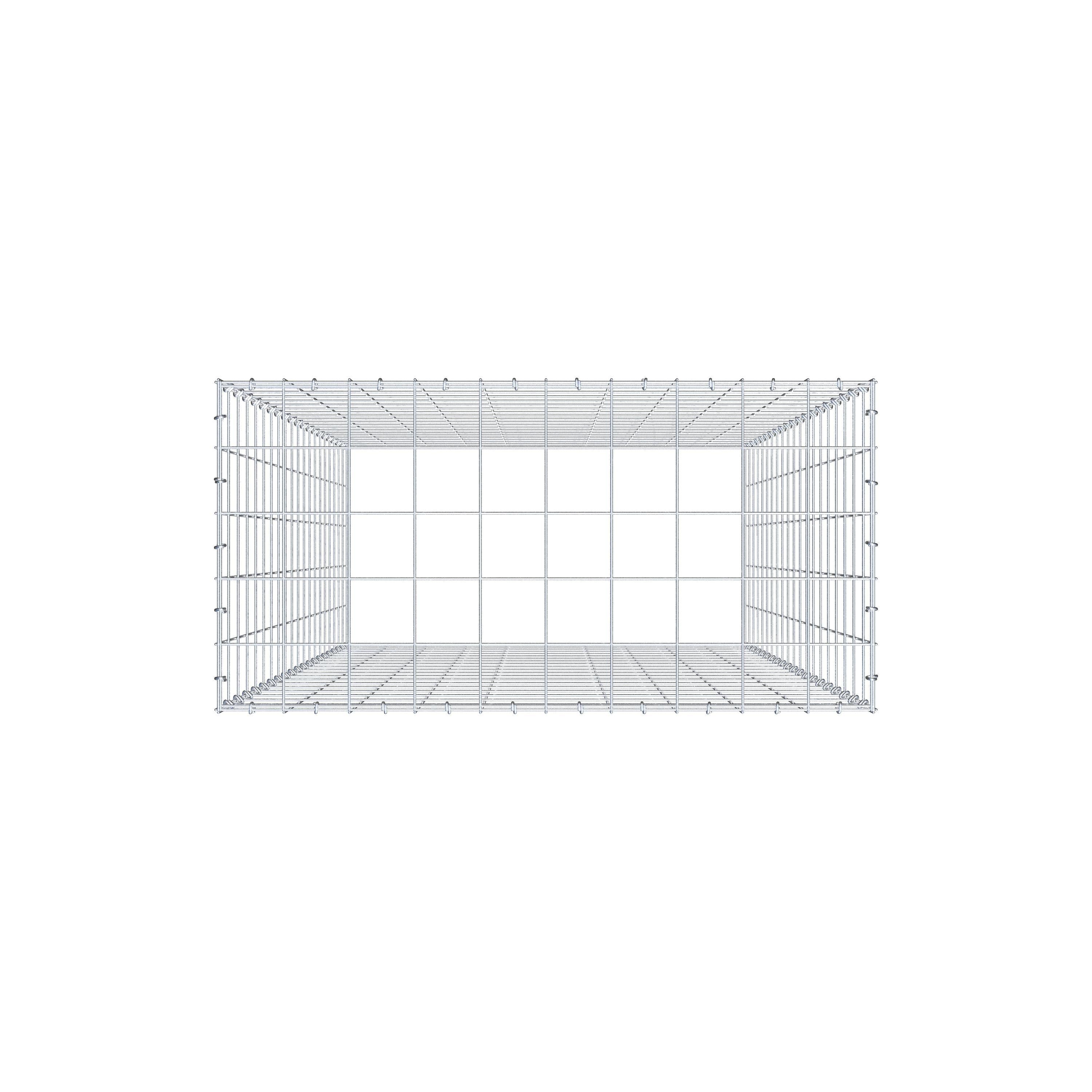 Anbaugabione Typ 3 200 cm x 100 cm x 50 cm (L x H x T), Maschenweite 10 cm x 10 cm, C-Ring