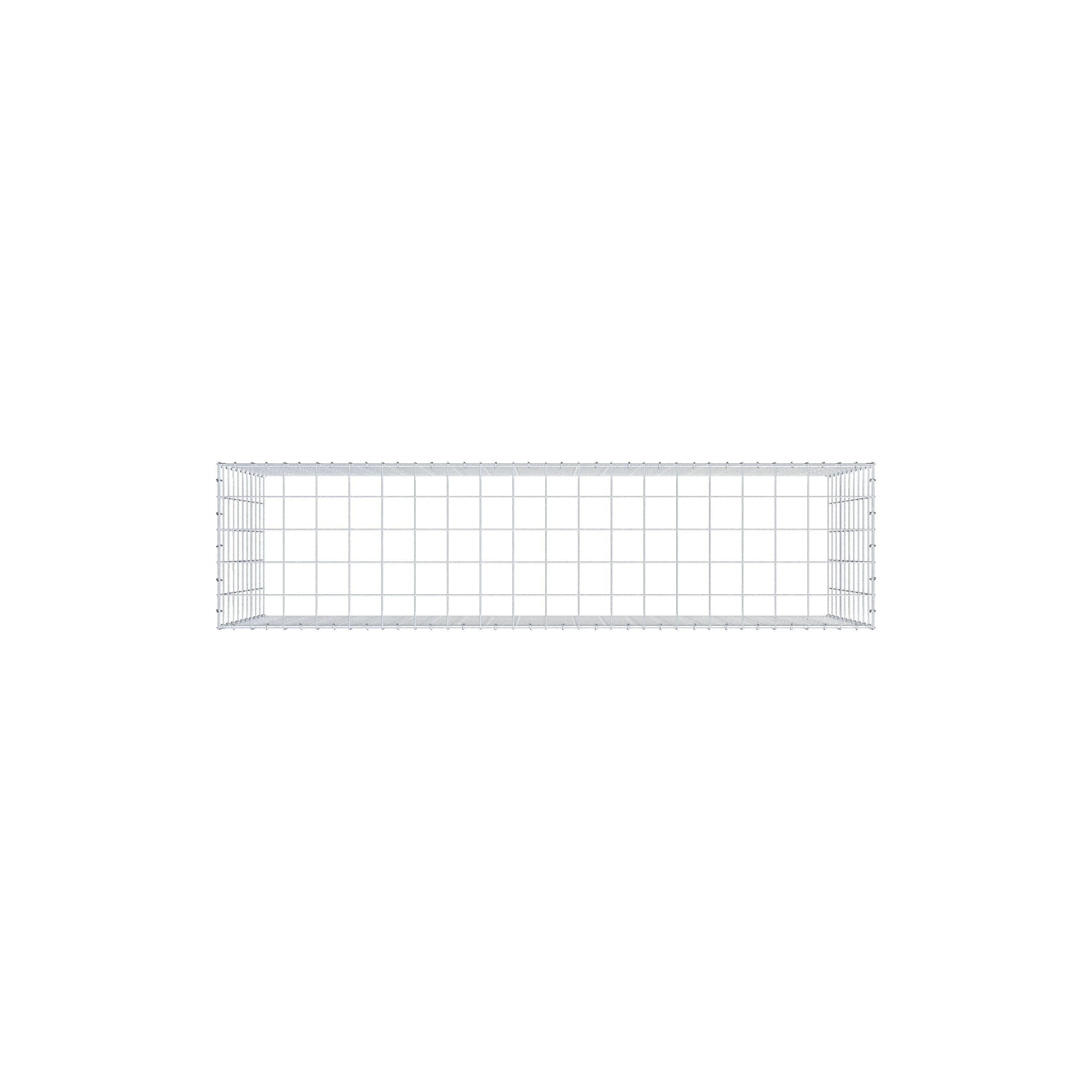 Monteret gabion type 3 200 cm x 100 cm x 50 cm (L x H x D), maskestørrelse 10 cm x 10 cm, C-ring