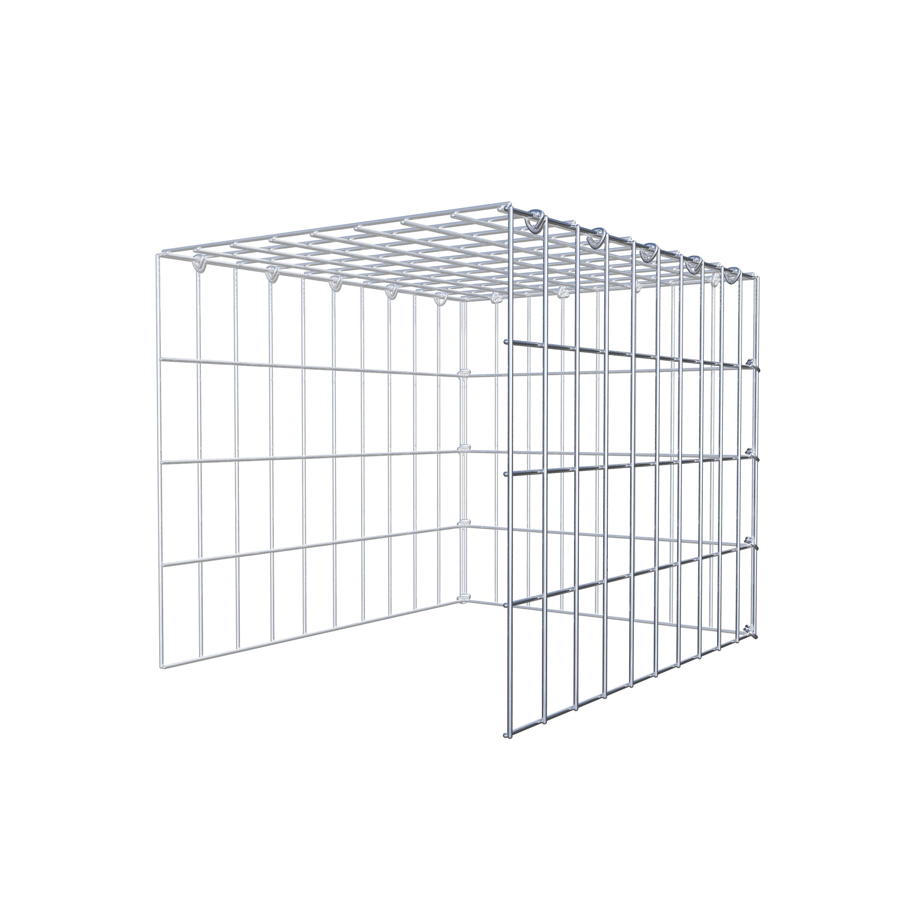 Monteret gabion type 4 50 cm x 40 cm x 40 cm (L x H x D), maskestørrelse 5 cm x 10 cm, C-ring